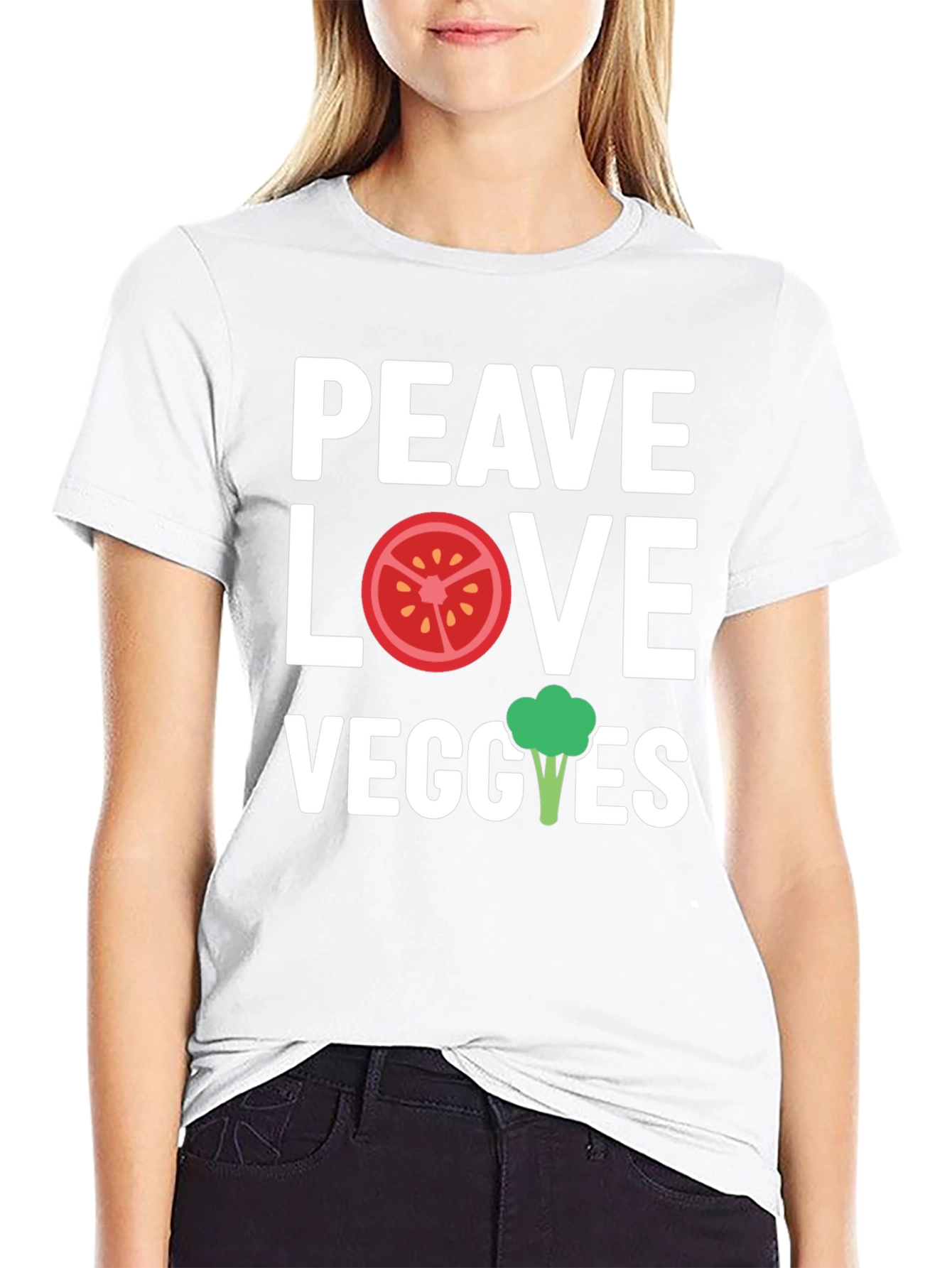Peace Love Veggies Graphic T-Shirt
