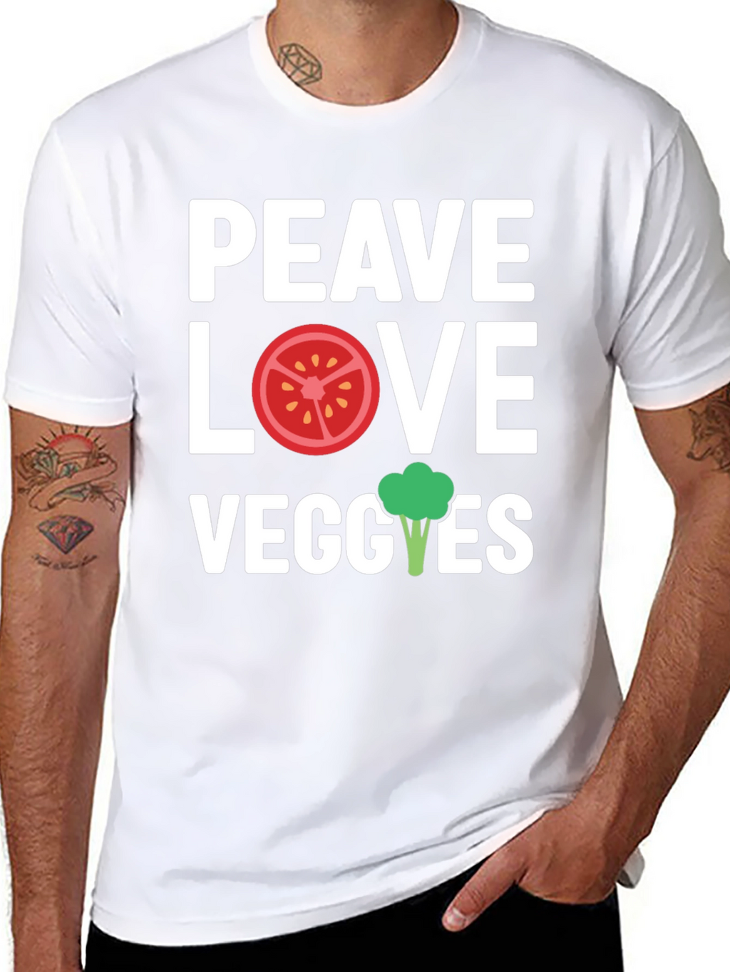 Peace Love Veggies Graphic T-Shirt