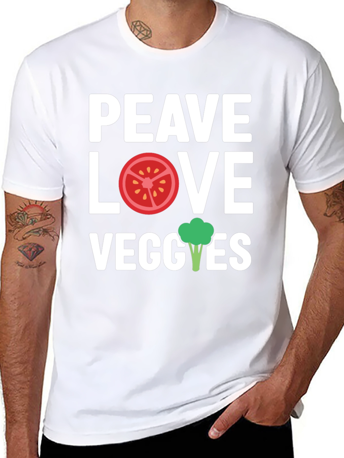 Peace Love Veggies Graphic T-Shirt