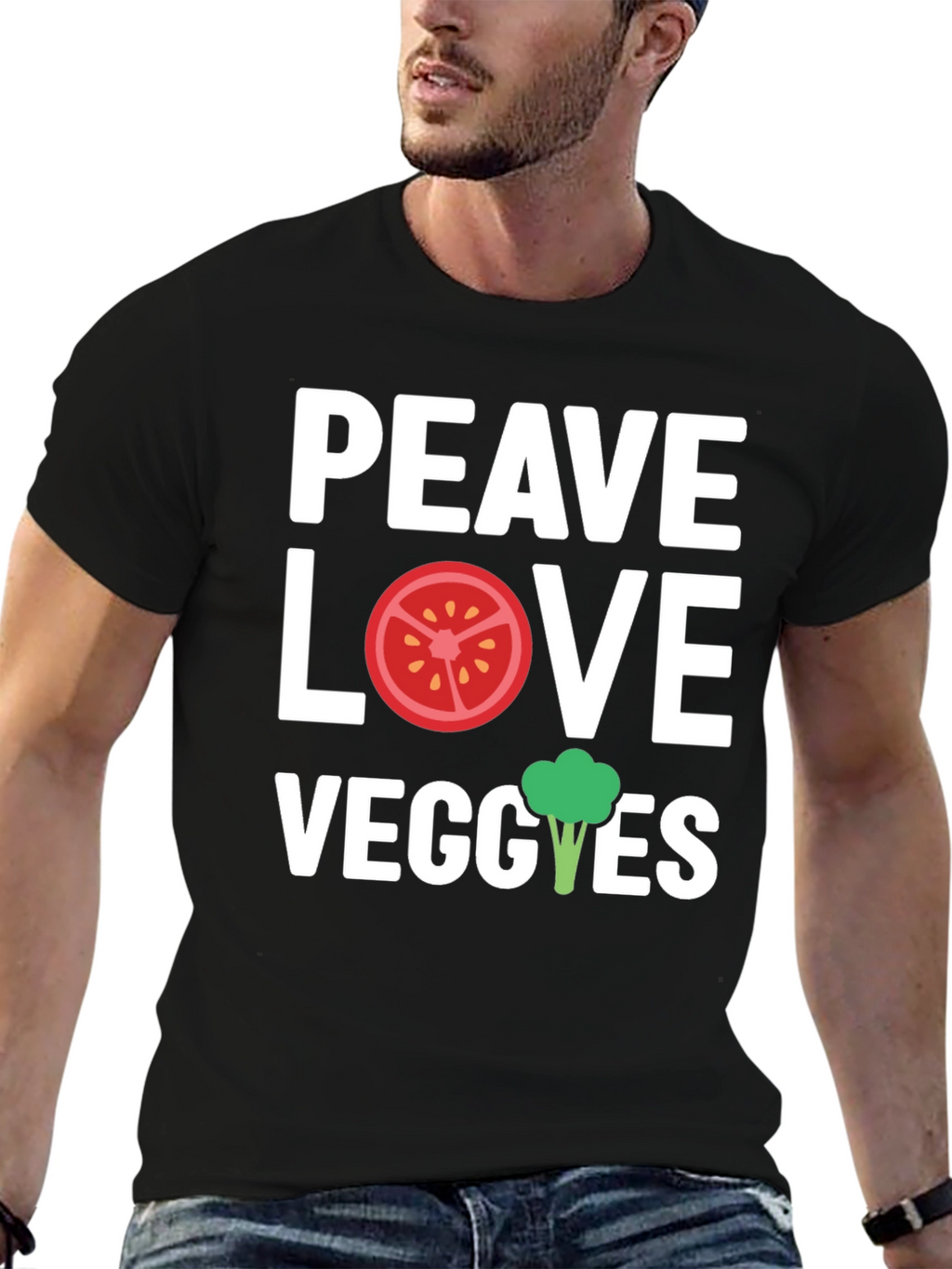 Peace Love Veggies Graphic T-Shirt
