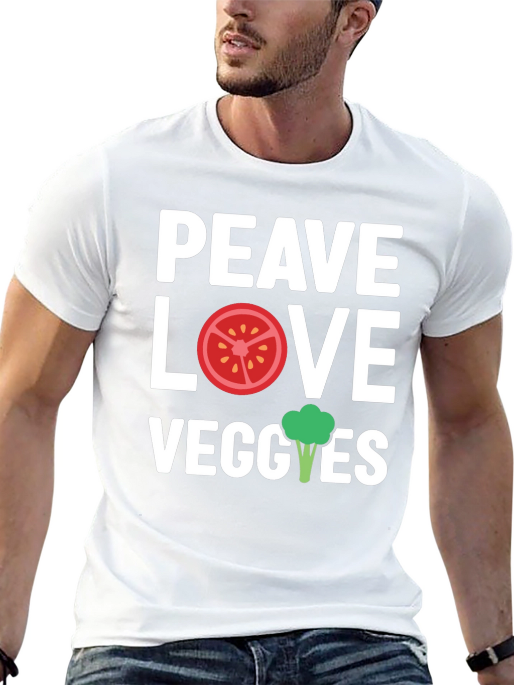 Peace Love Veggies Graphic T-Shirt