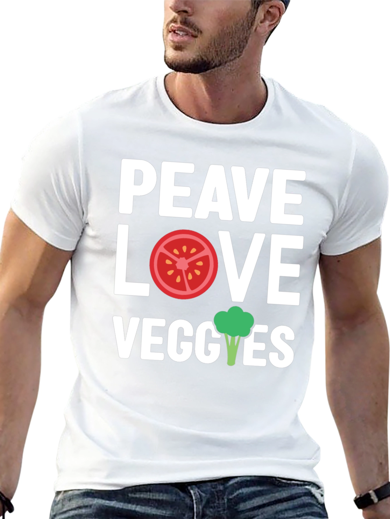 Peace Love Veggies Graphic T-Shirt