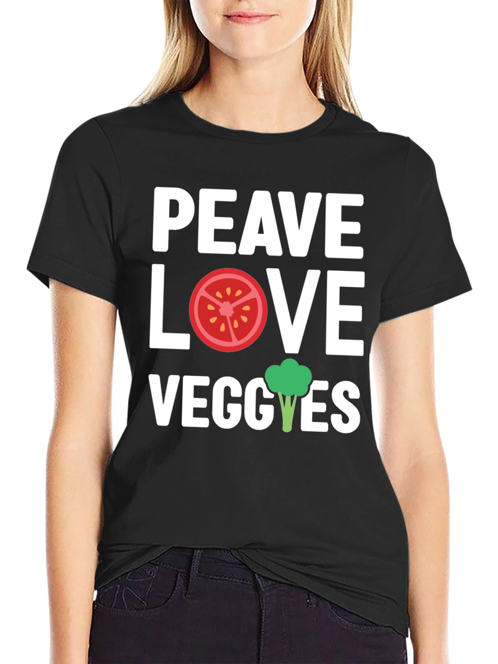 Peace Love Veggies Graphic T-Shirt