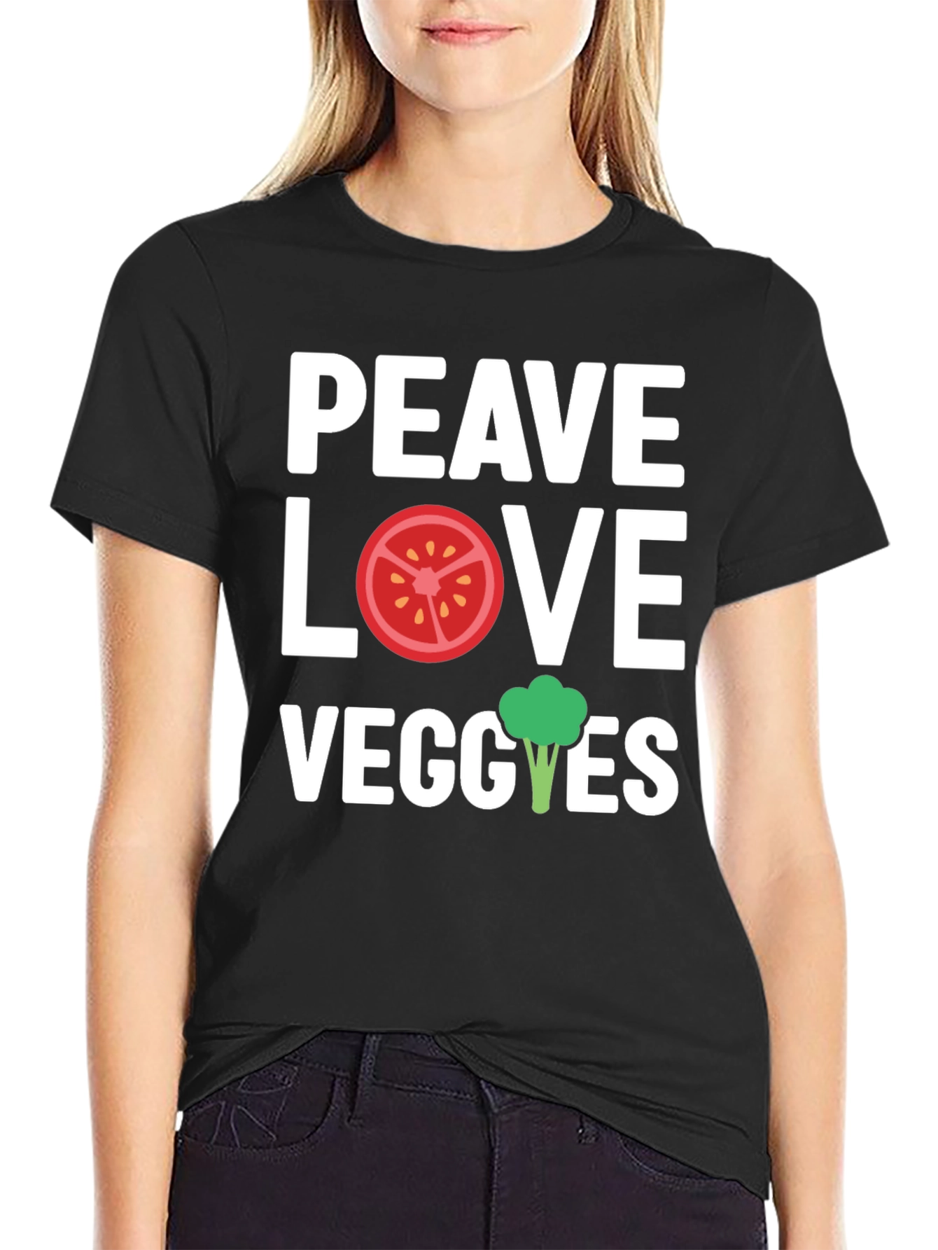 Peace Love Veggies Graphic T-Shirt