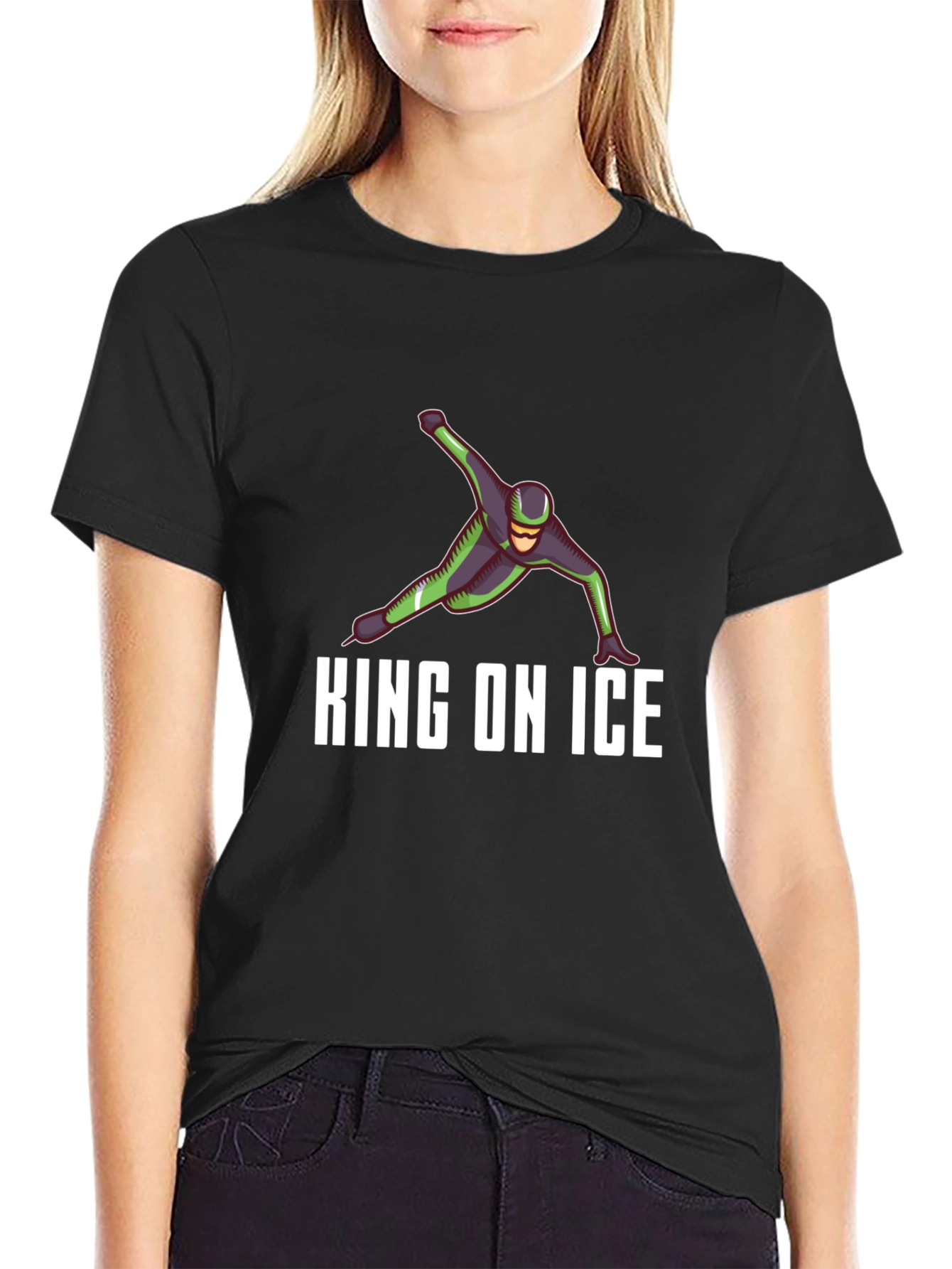 King On Ice Graphic Tee - Black Casual T-Shirt