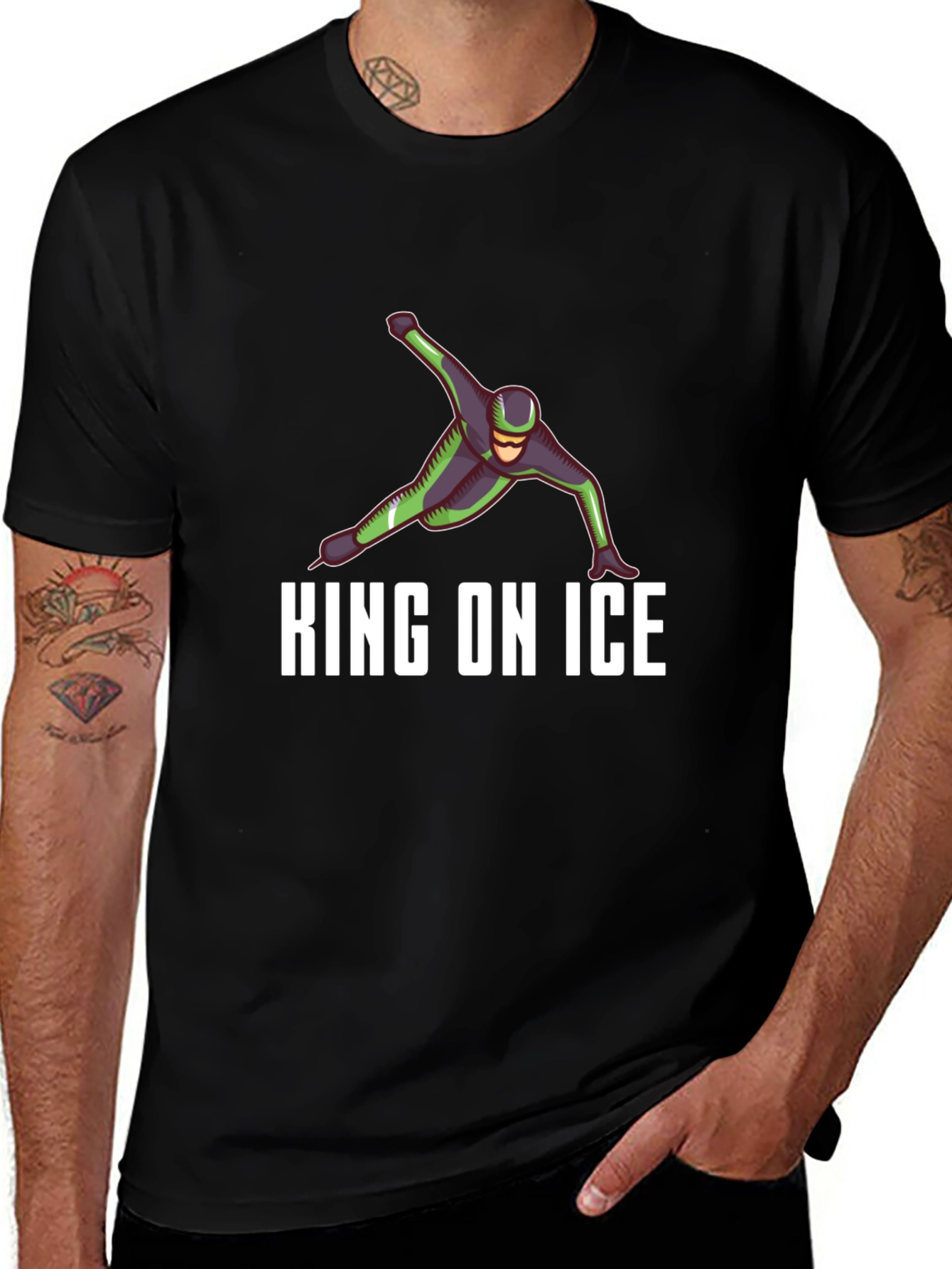 King On Ice Graphic Tee - Black Casual T-Shirt