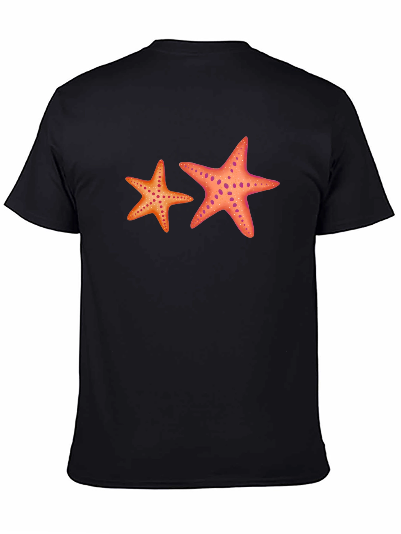 Starfish Graphic Tee - Black Cotton Casual Top