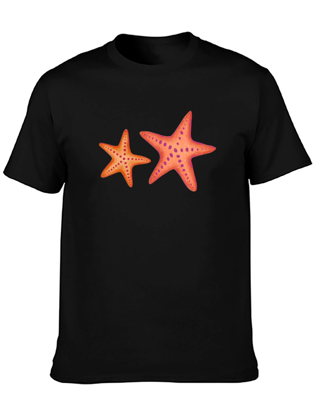 Starfish Graphic Tee - Black Cotton Casual Top