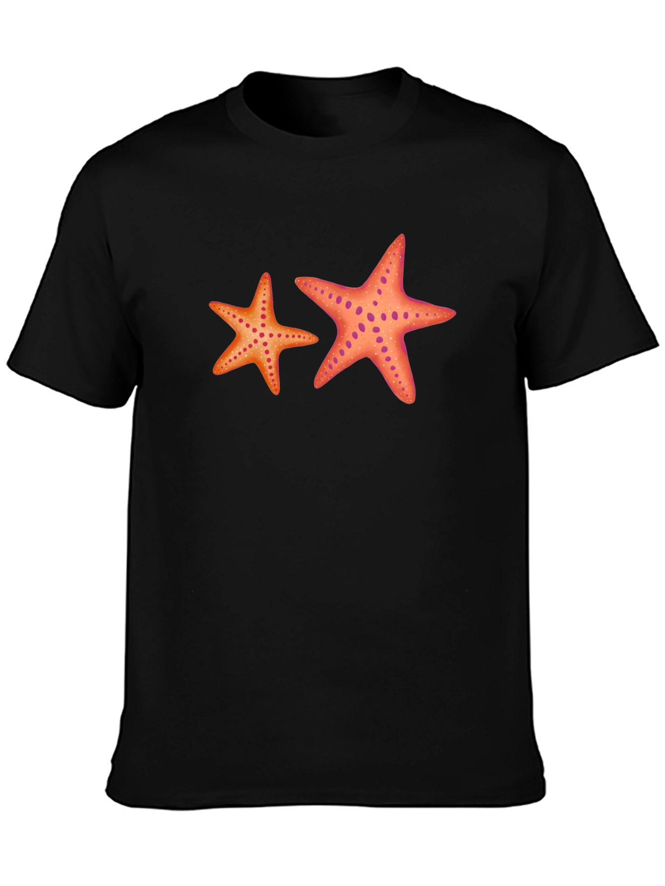 Starfish Graphic Tee - Black Cotton Casual Top