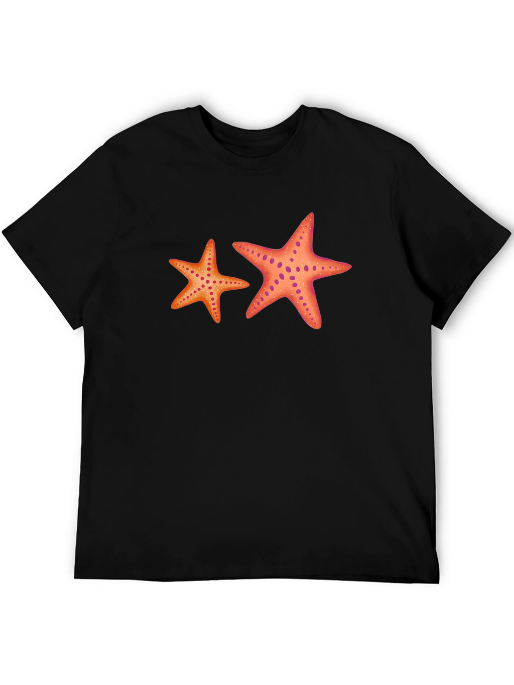 Starfish Graphic Tee - Black Cotton Casual Top