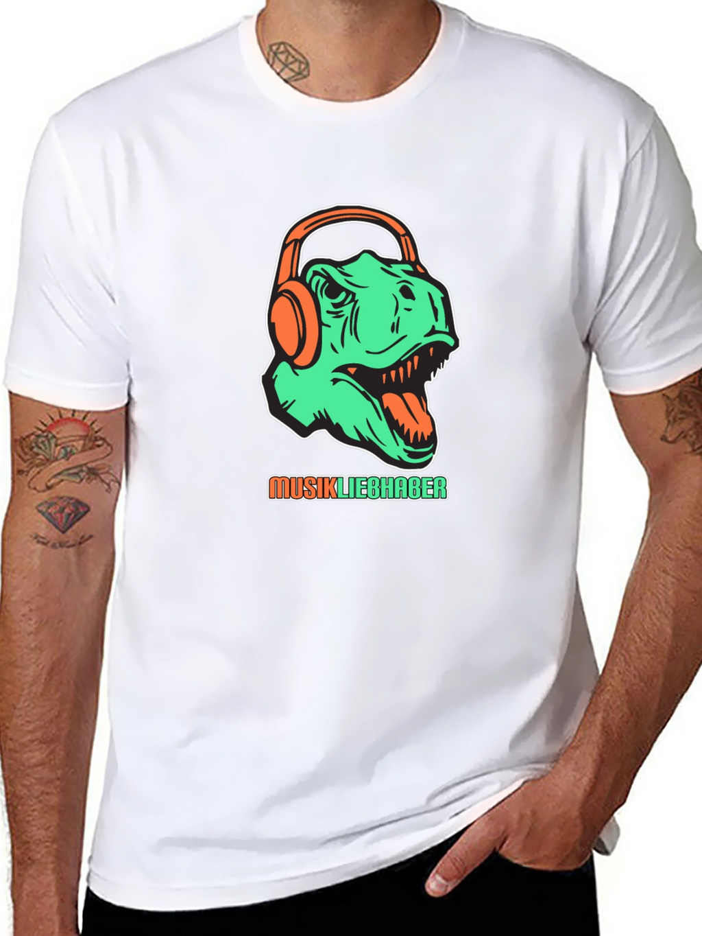 Dino Music Lover T-Shirt - Graphic Tee