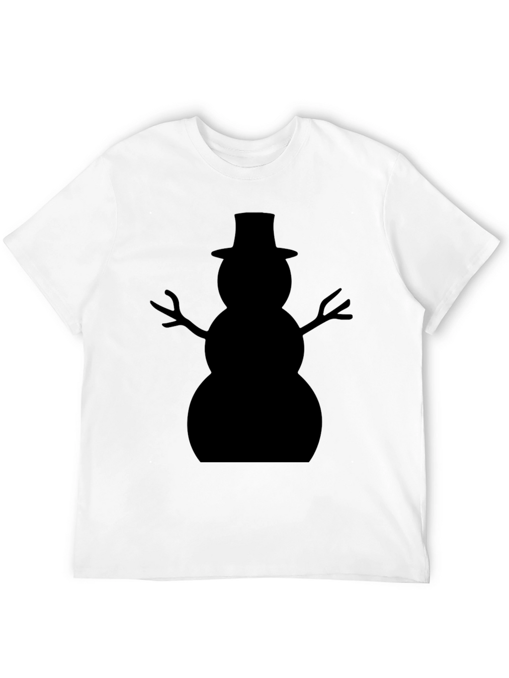 Snowman Silhouette Black T-Shirt