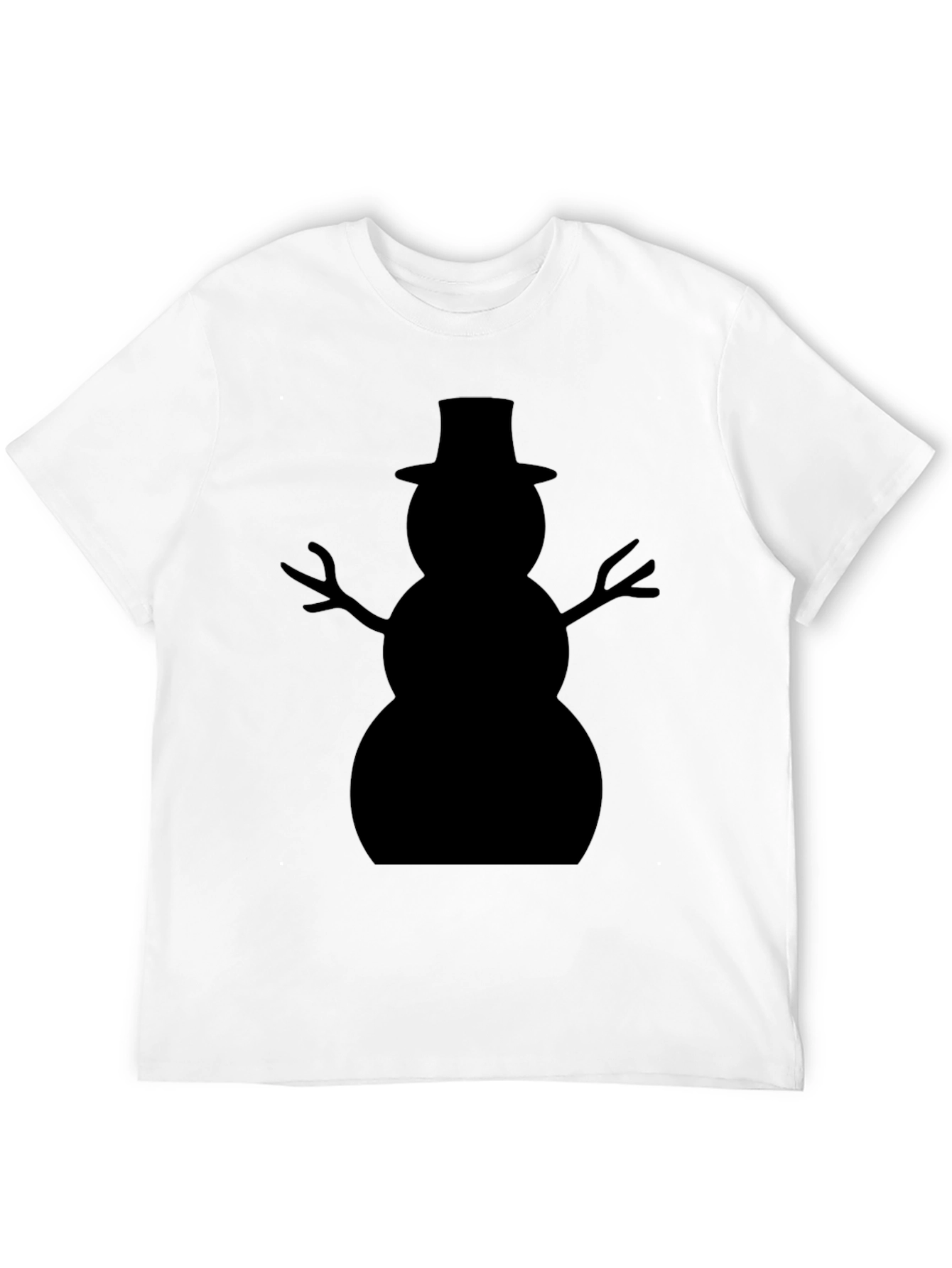 Snowman Silhouette Black T-Shirt
