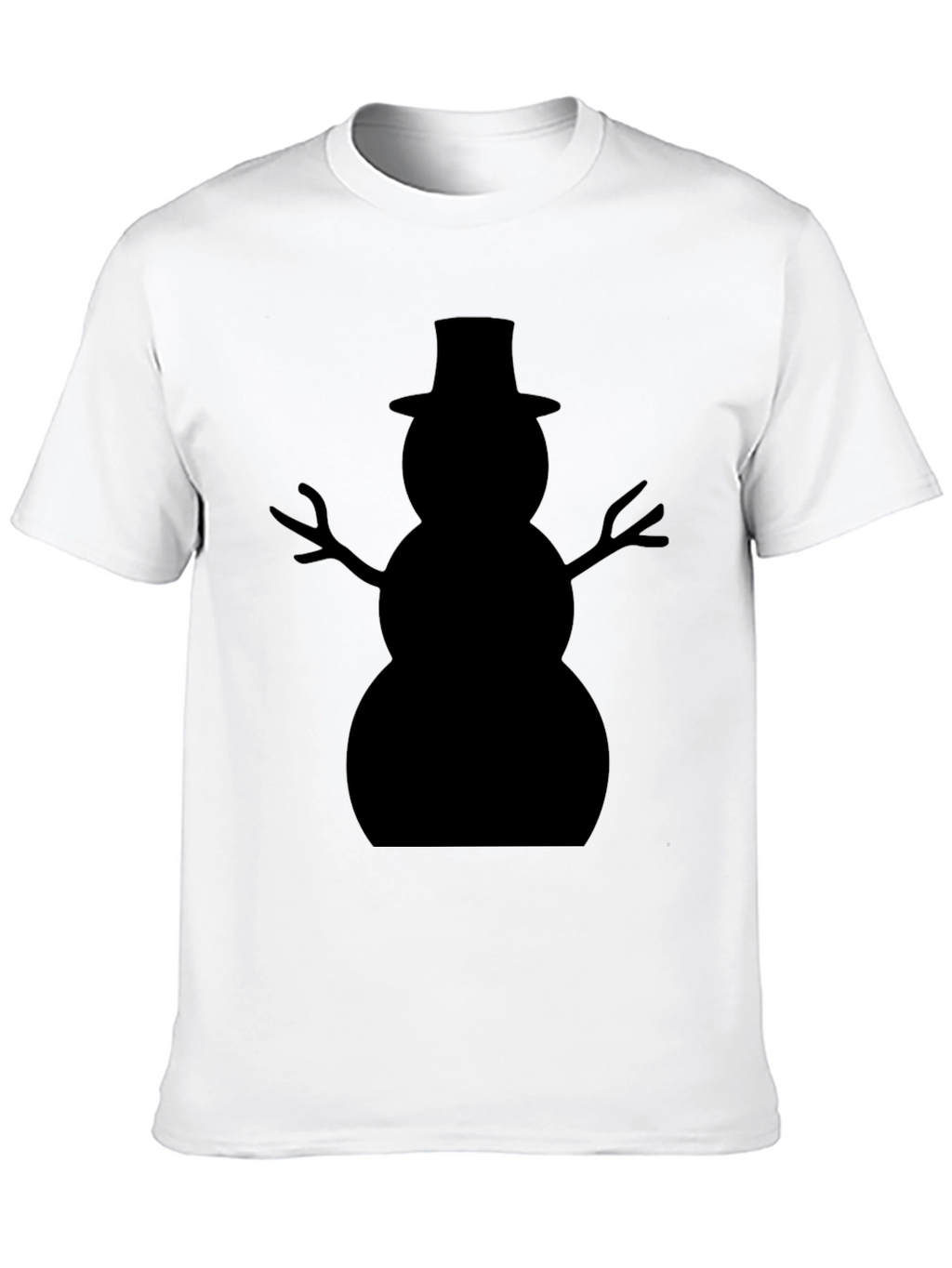 Snowman Silhouette Black T-Shirt