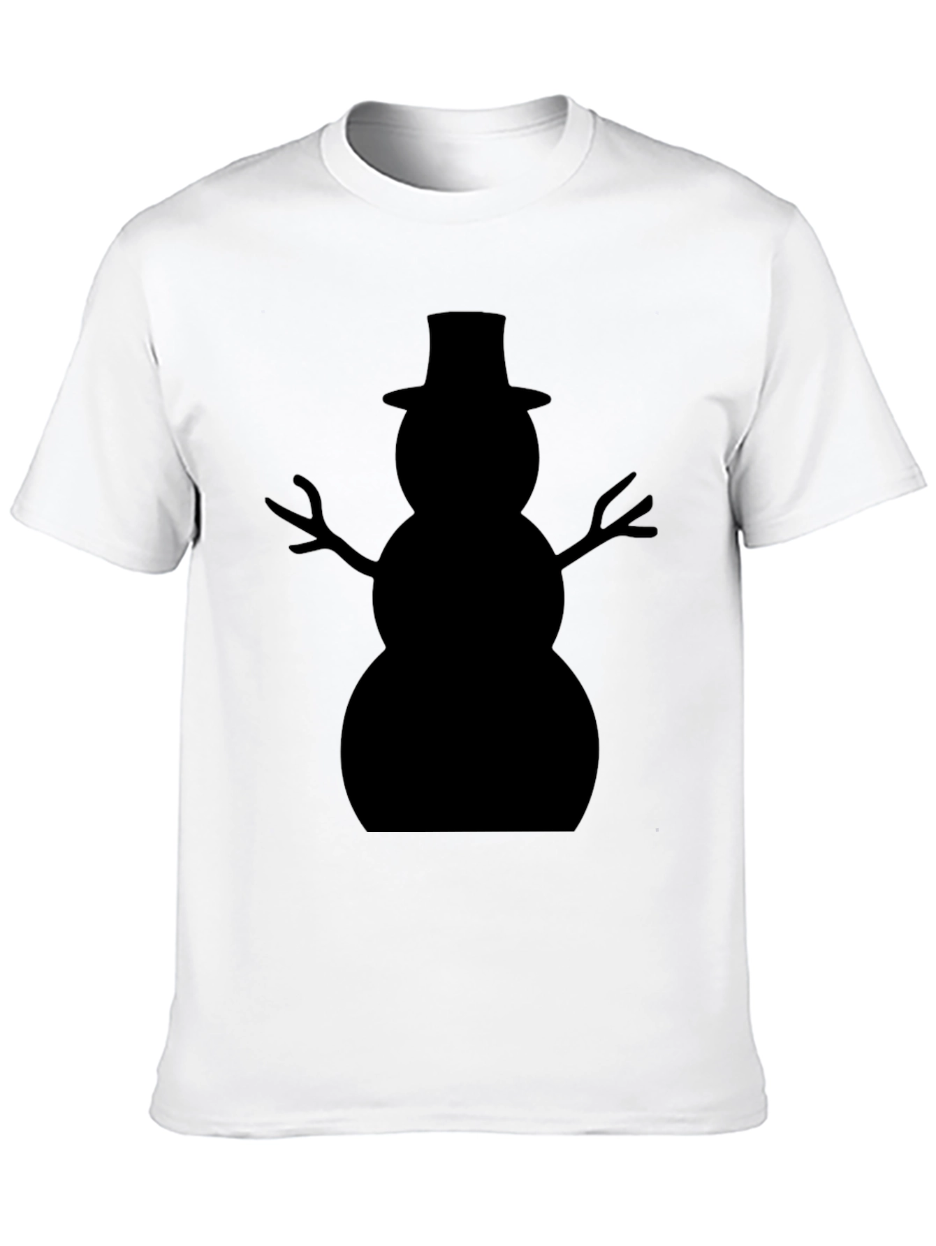 Snowman Silhouette Black T-Shirt