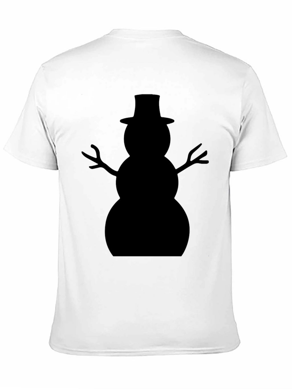 Snowman Silhouette Black T-Shirt