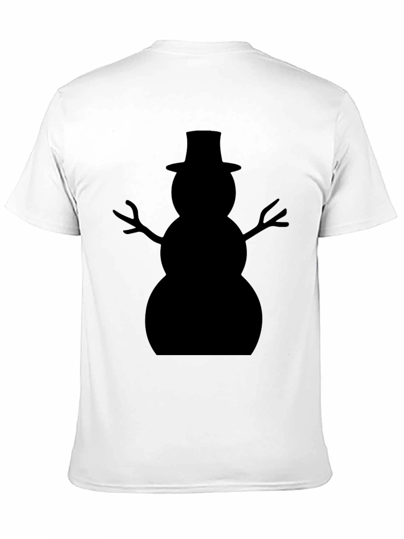 Snowman Silhouette Black T-Shirt
