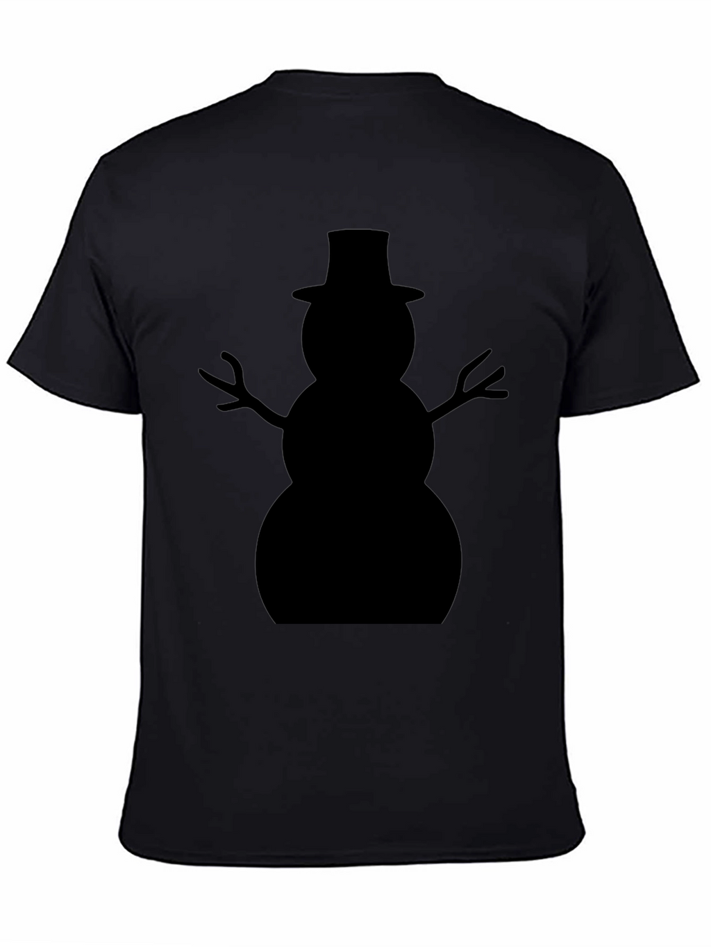 Snowman Silhouette Black T-Shirt