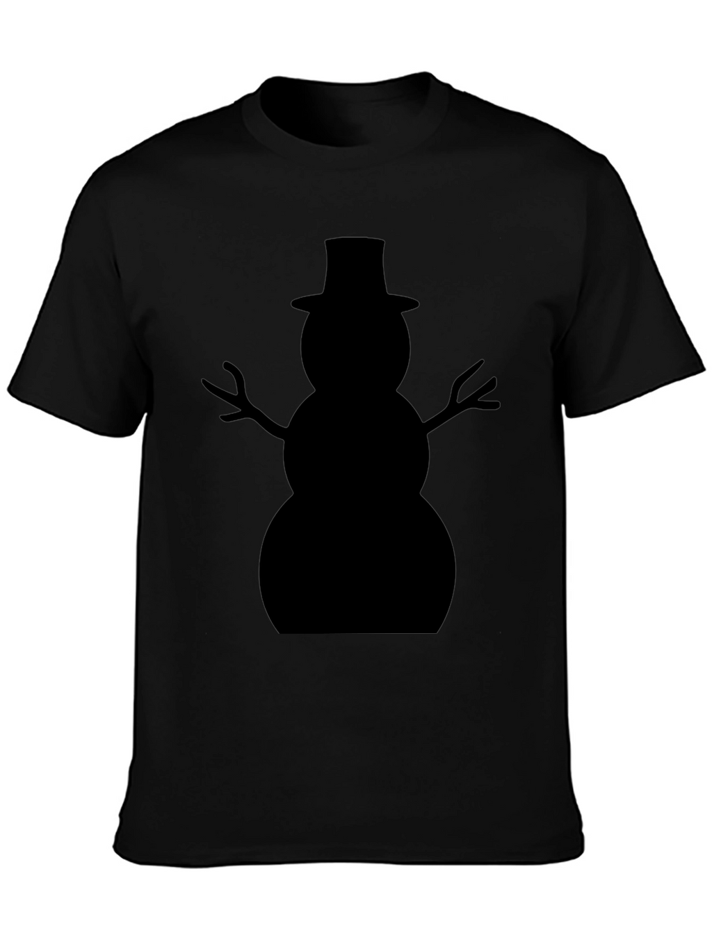 Snowman Silhouette Black T-Shirt