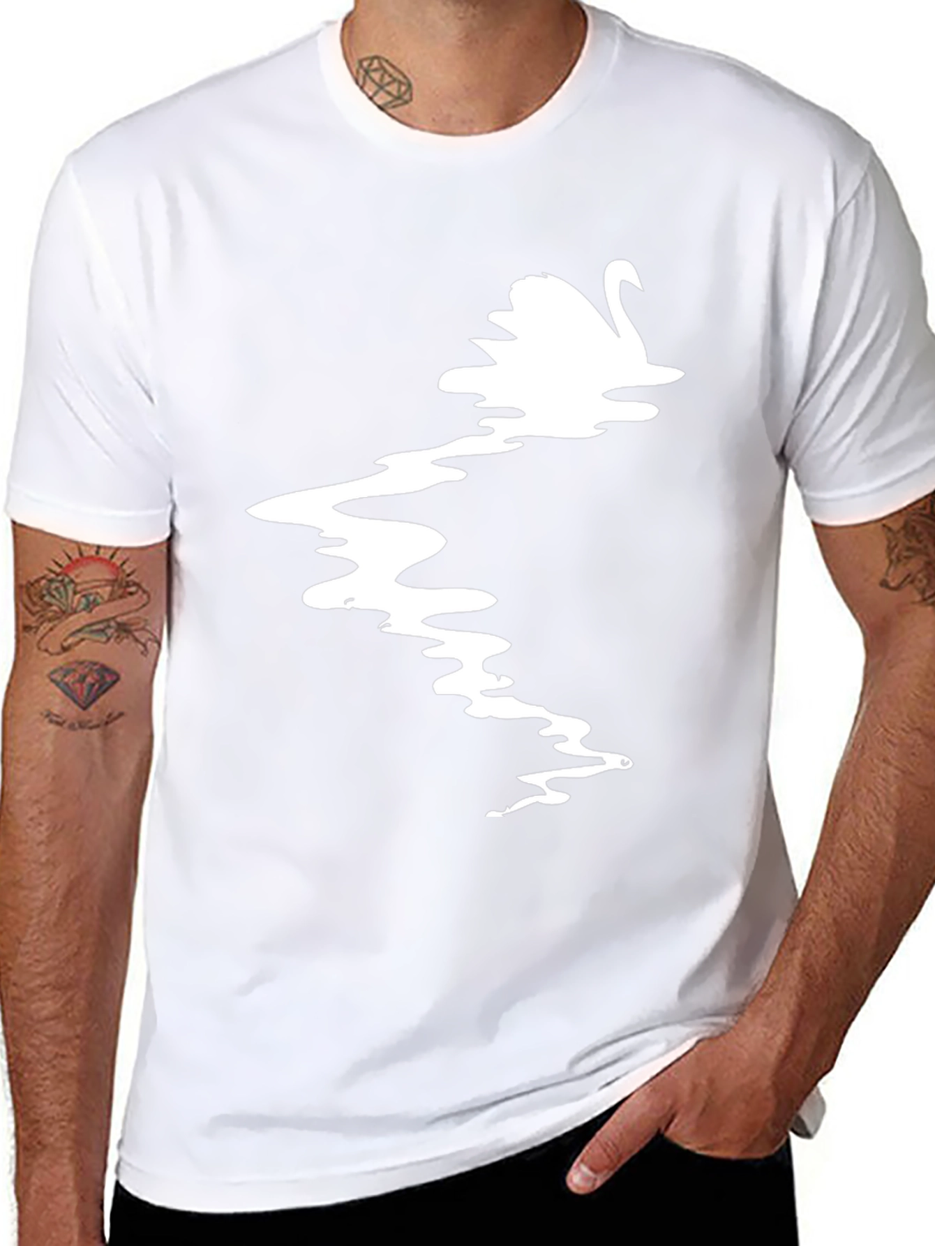 Swan Graphic Black T-Shirt