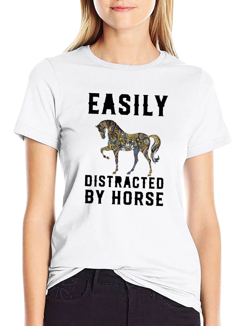 Easily Distracted By Horse Graphic Tee
