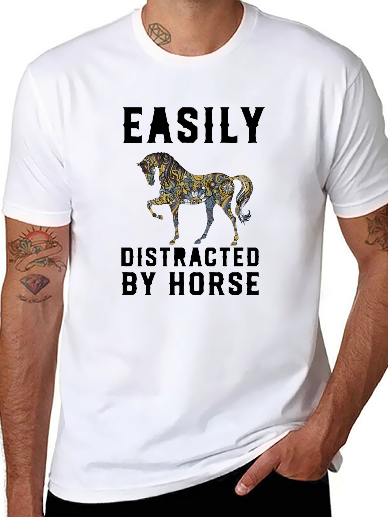Easily Distracted By Horse Graphic Tee