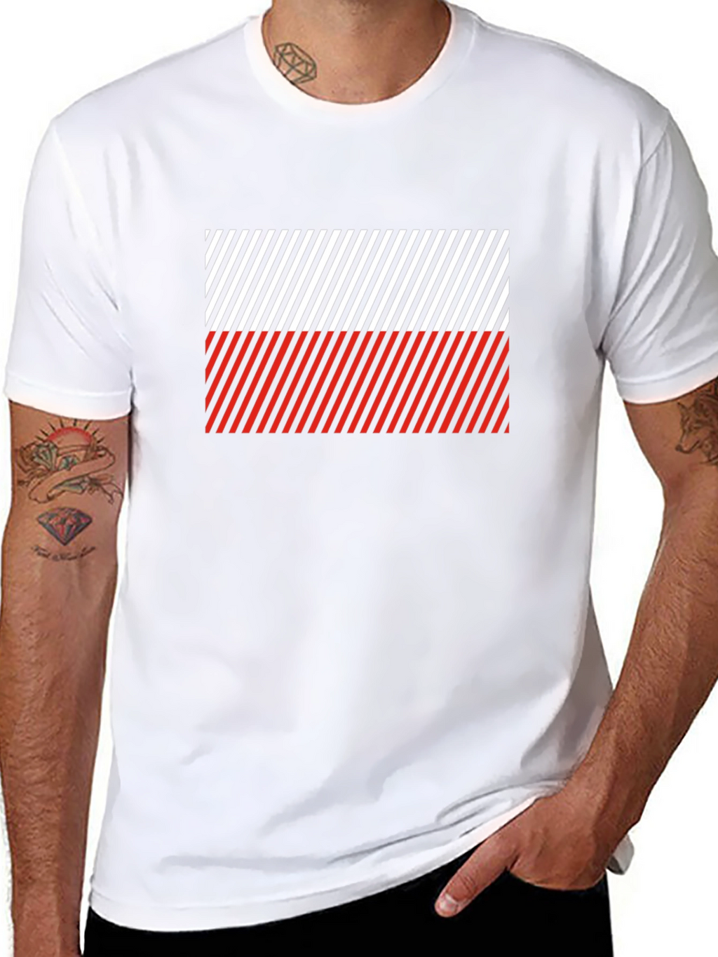 Striped Poland Flag T-Shirt