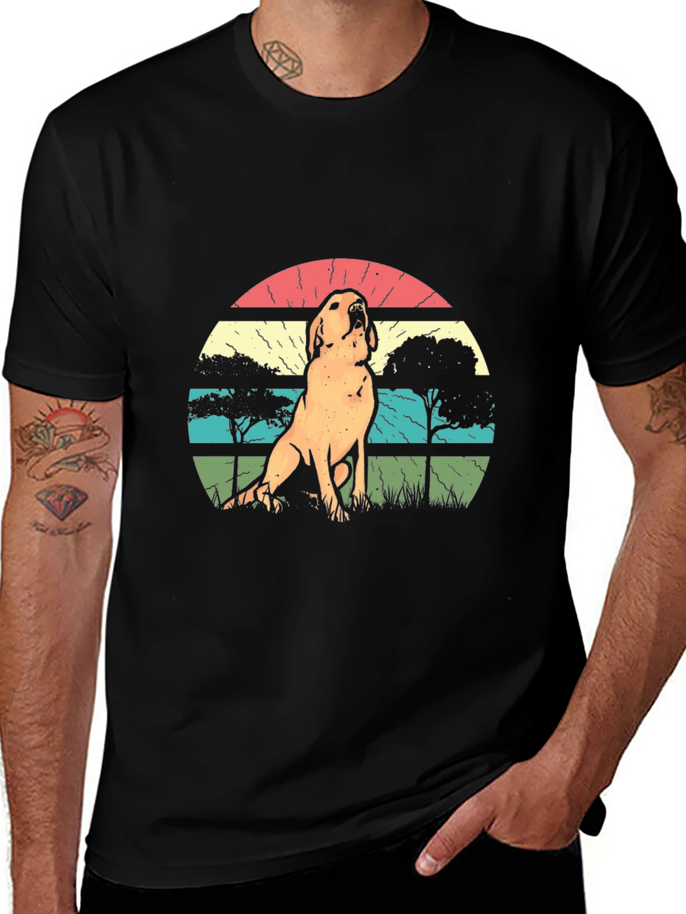 Vintage Dog Graphic Tee - Retro Style