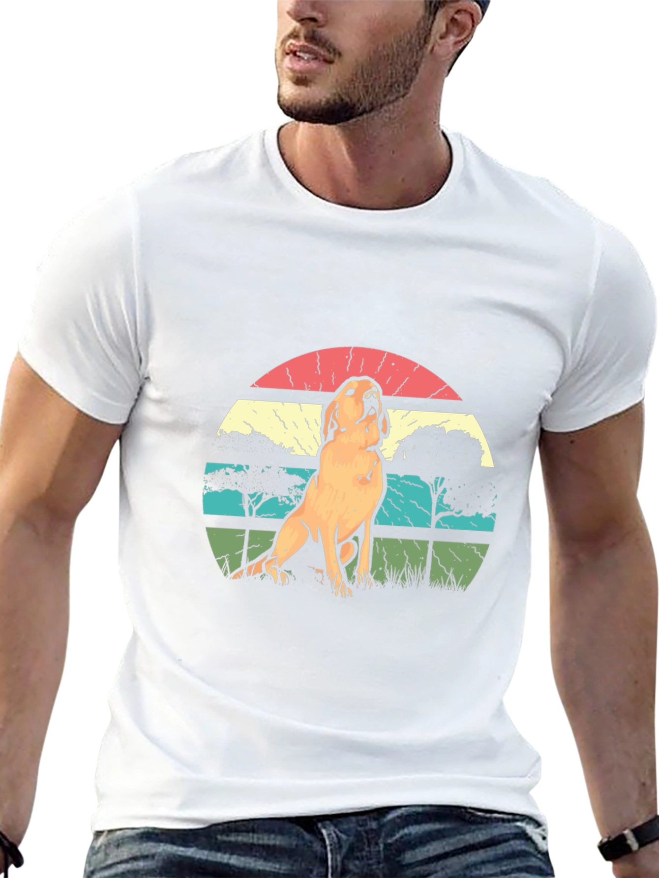 Vintage Dog Graphic Tee - Retro Style