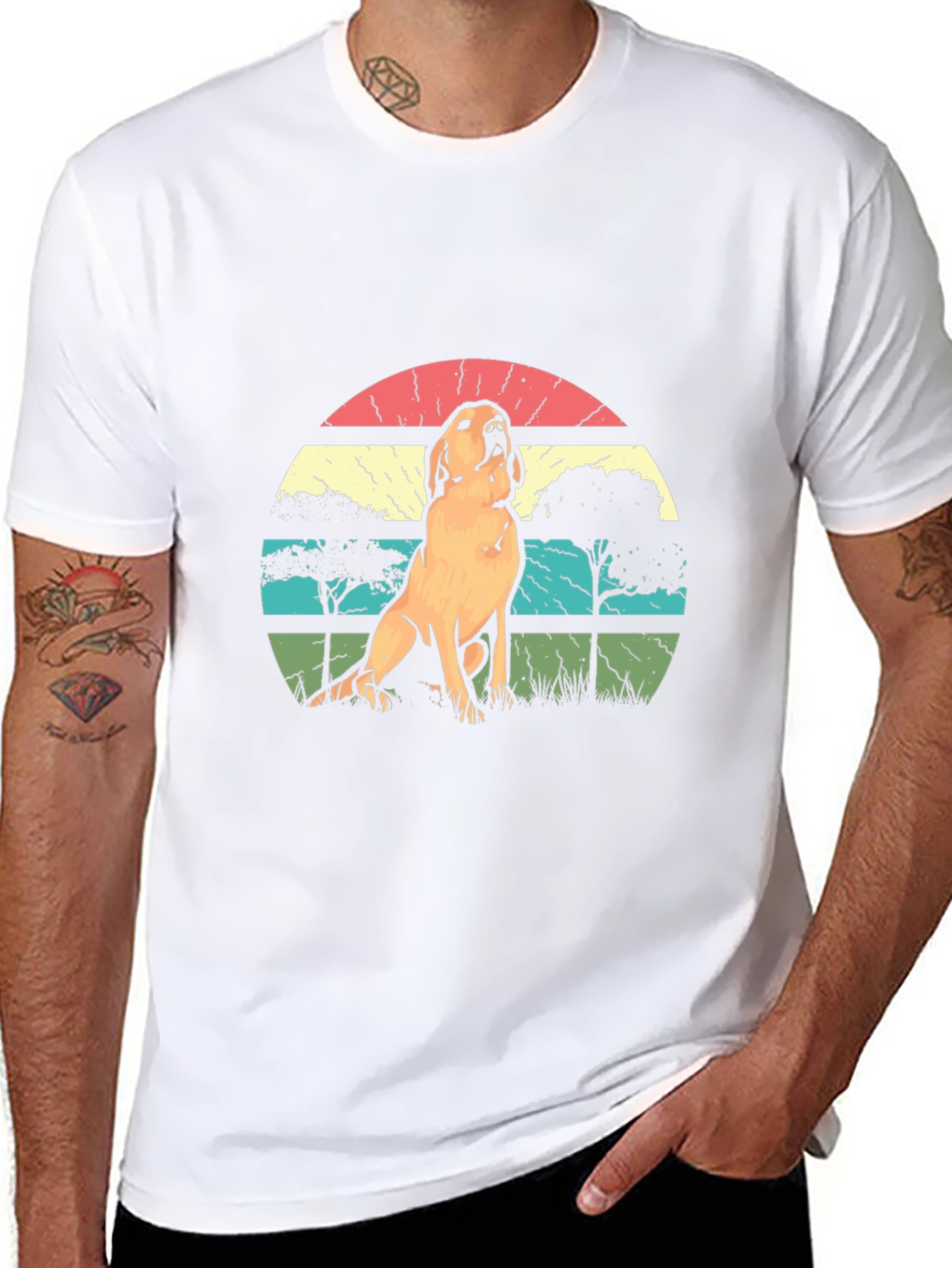 Vintage Dog Graphic Tee - Retro Style
