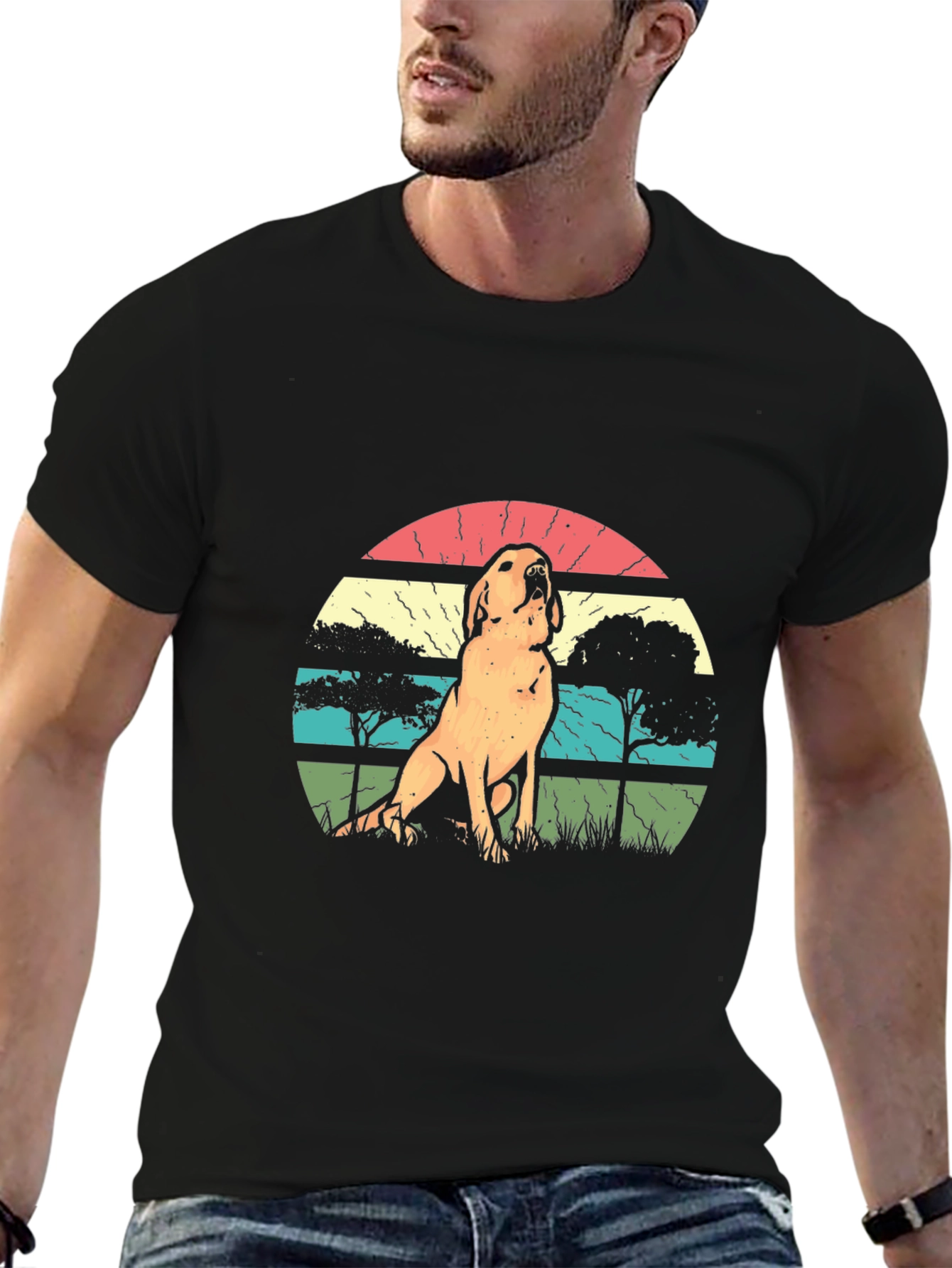 Vintage Dog Graphic Tee - Retro Style