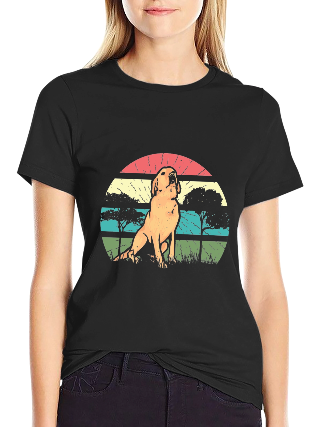 Vintage Dog Graphic Tee - Retro Style