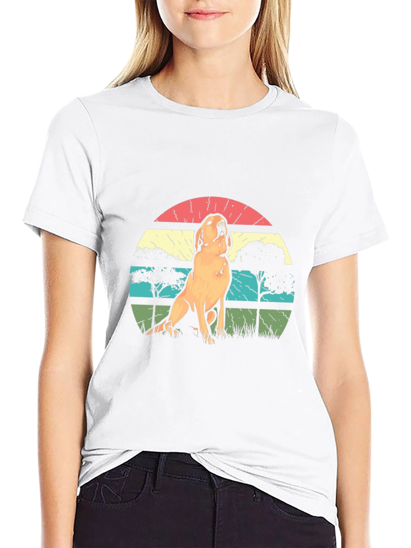 Vintage Dog Graphic Tee - Retro Style