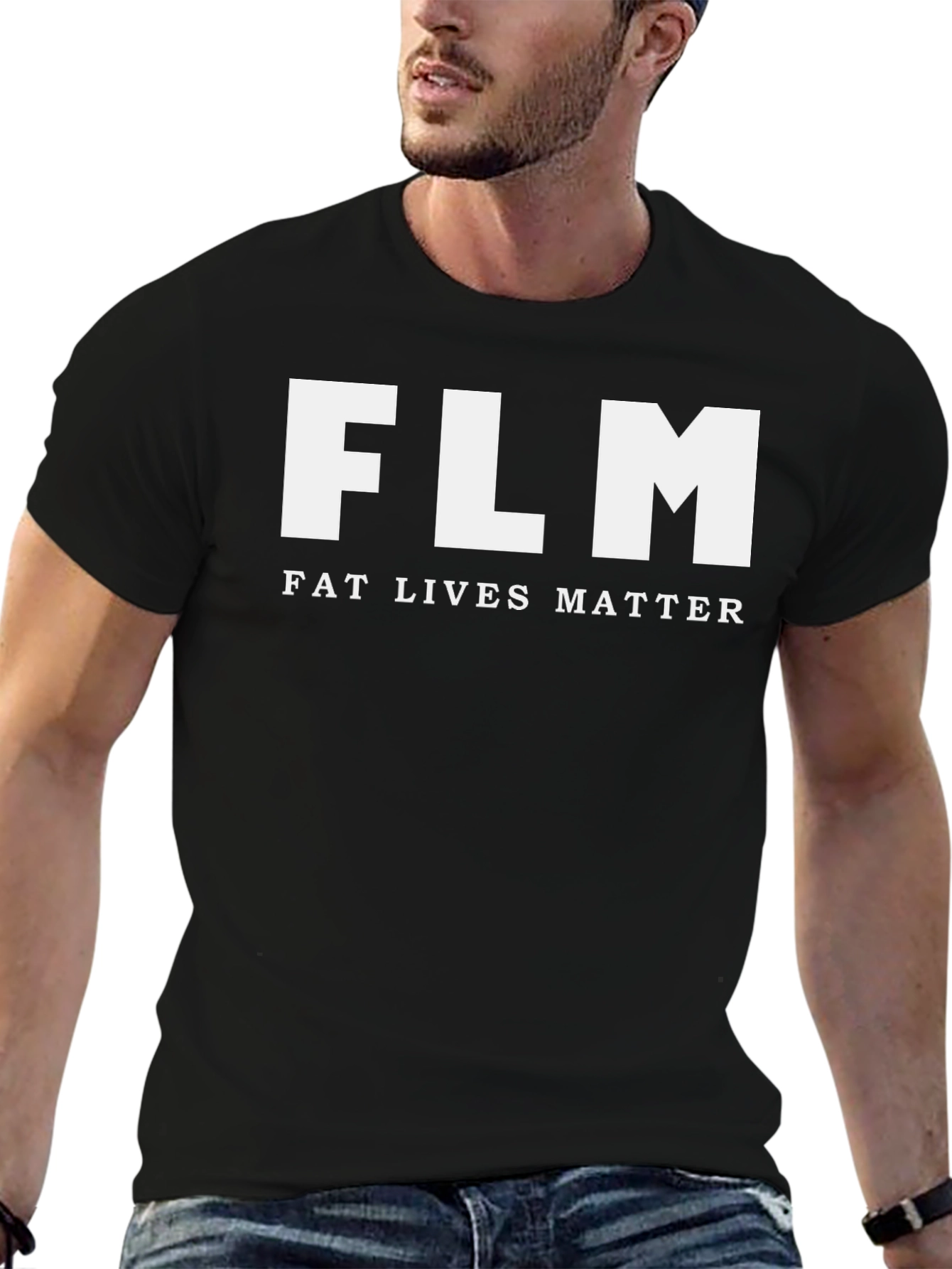 FLM Fat Lives Matter Tee - Unisex Black Cotton T-Shirt