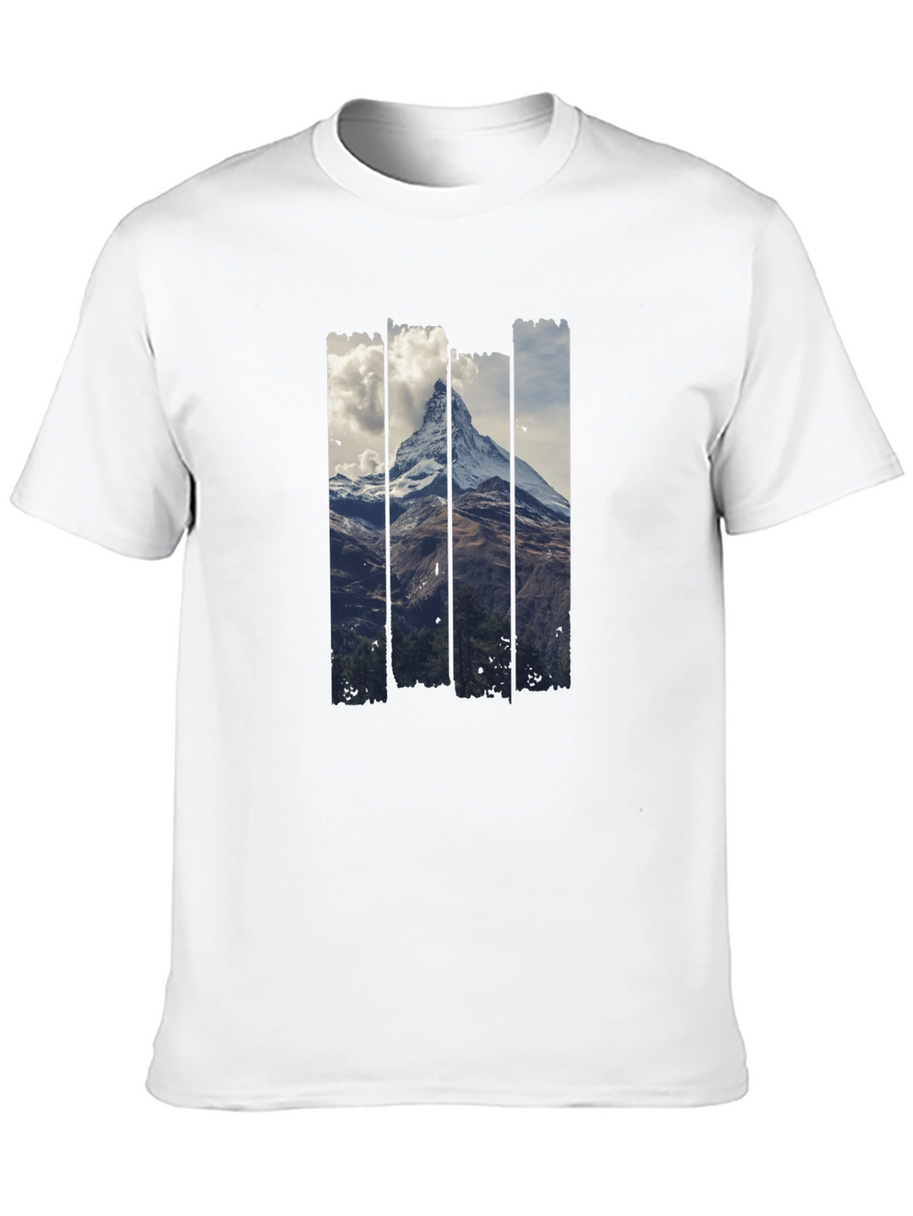 Mountain Peak Graphic Print Mens Black T-Shirt