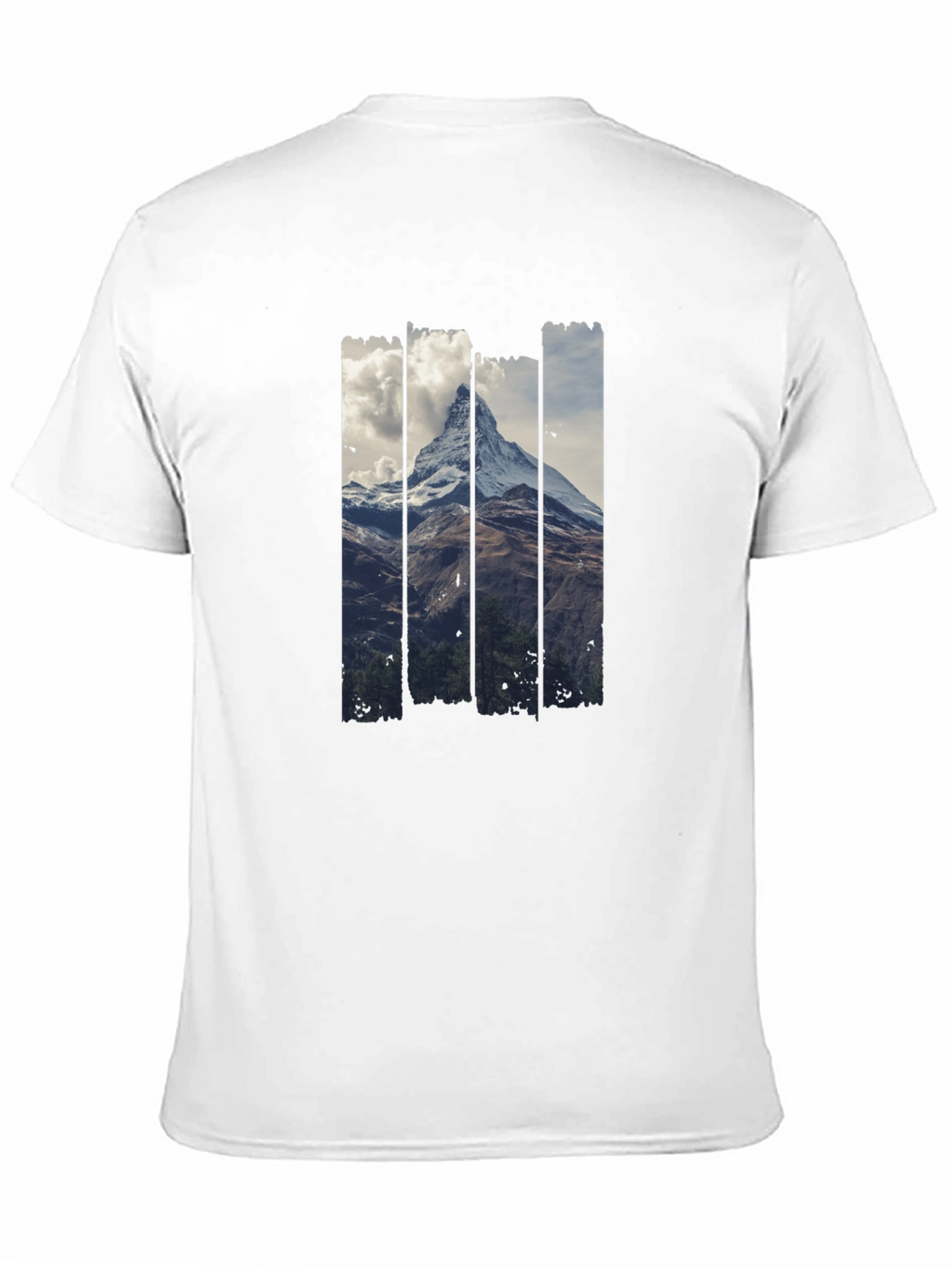 Mountain Peak Graphic Print Mens Black T-Shirt