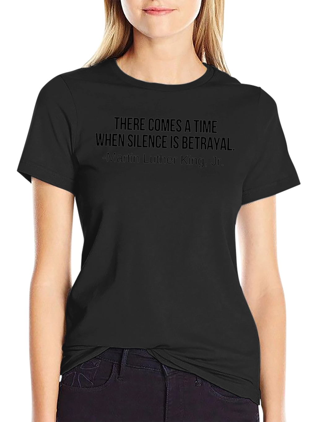 MLK Quote Black T-Shirt: Silence is Betrayal