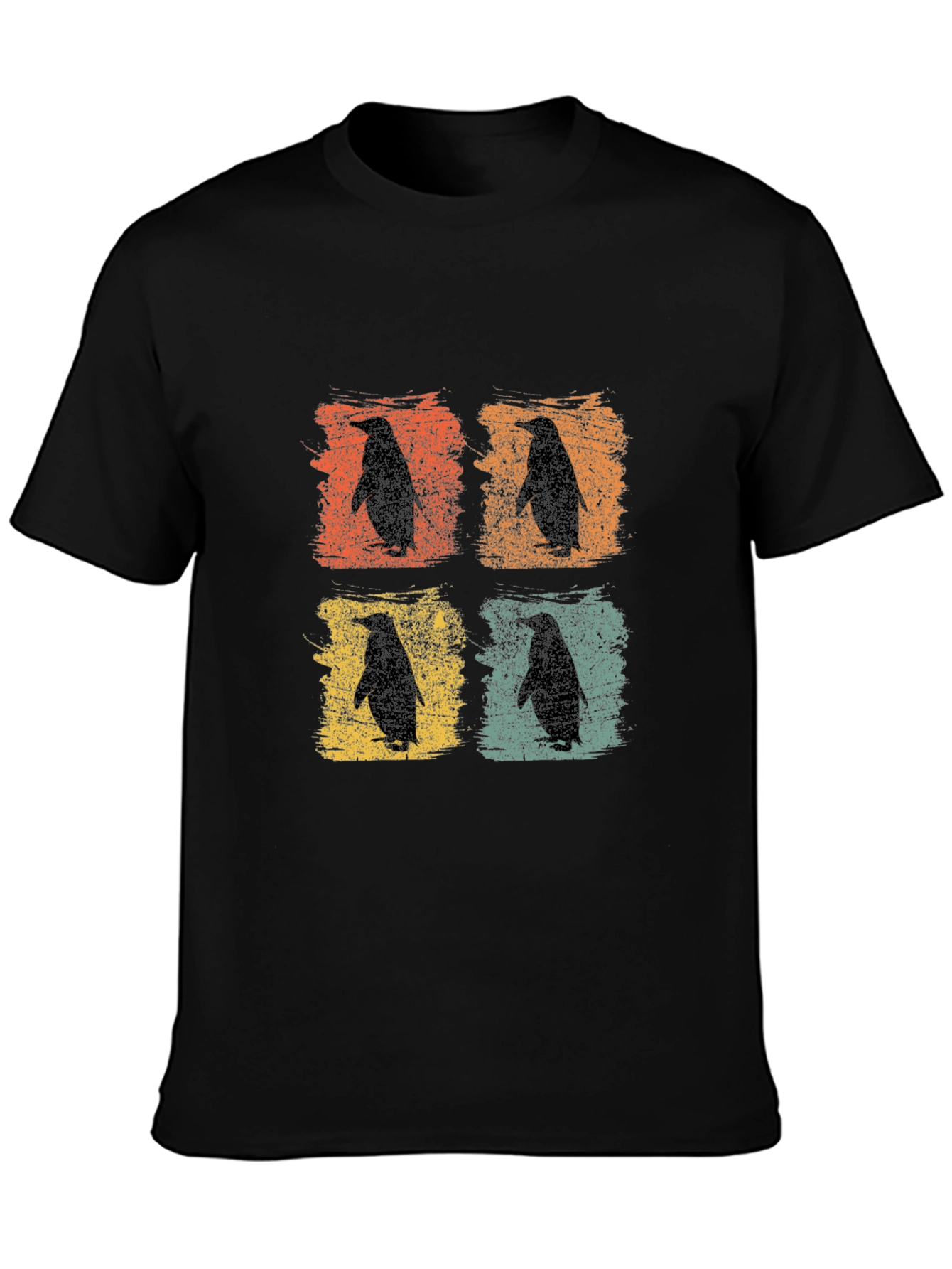 Retro Penguin Silhouette Graphic T-Shirt