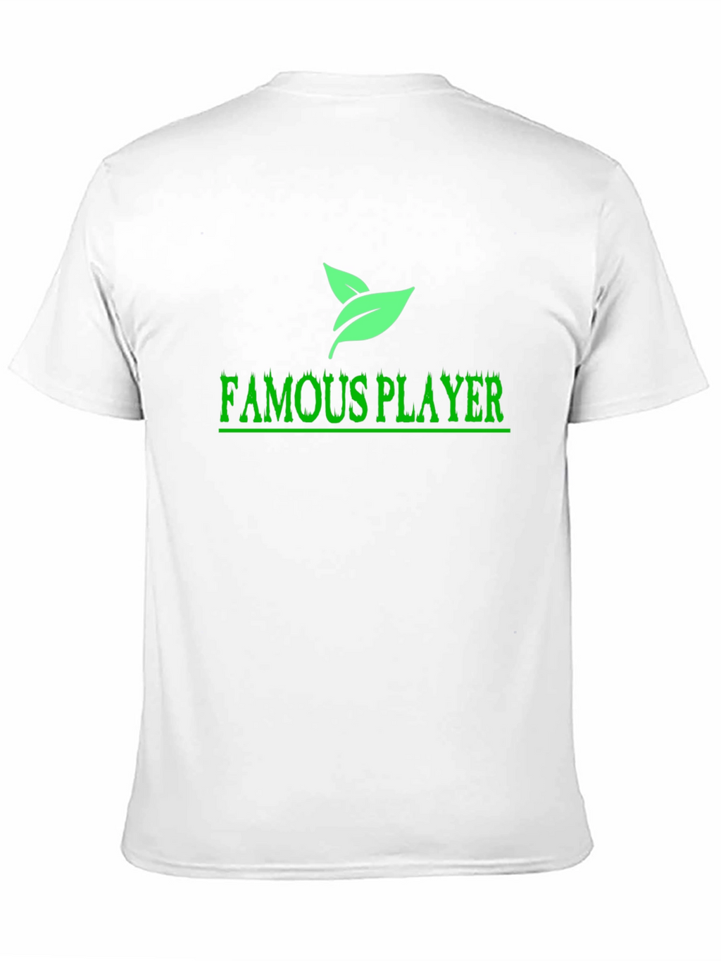 Famous Player Black T-Shirt with Leaf Design