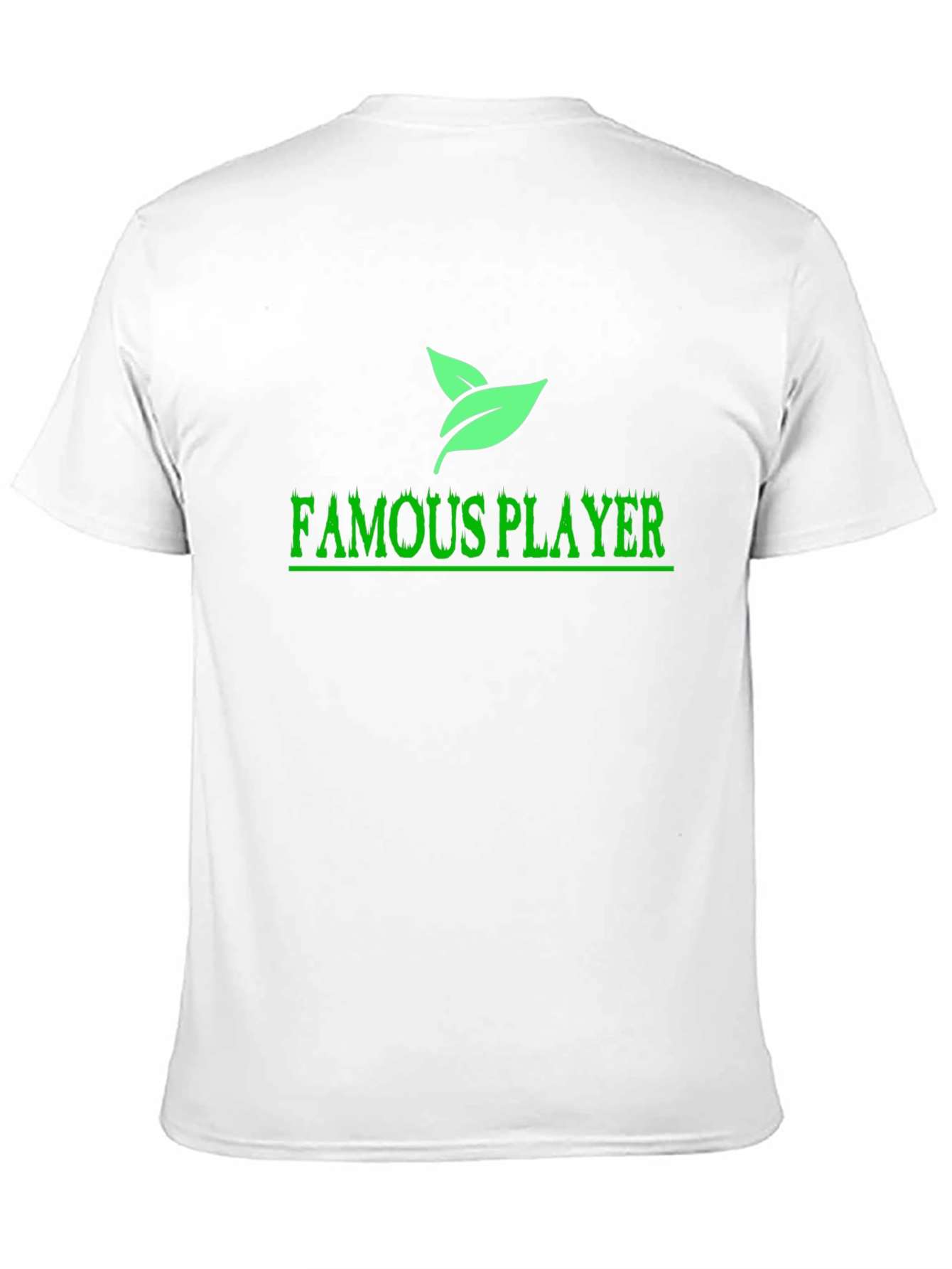 Famous Player Black T-Shirt with Leaf Design