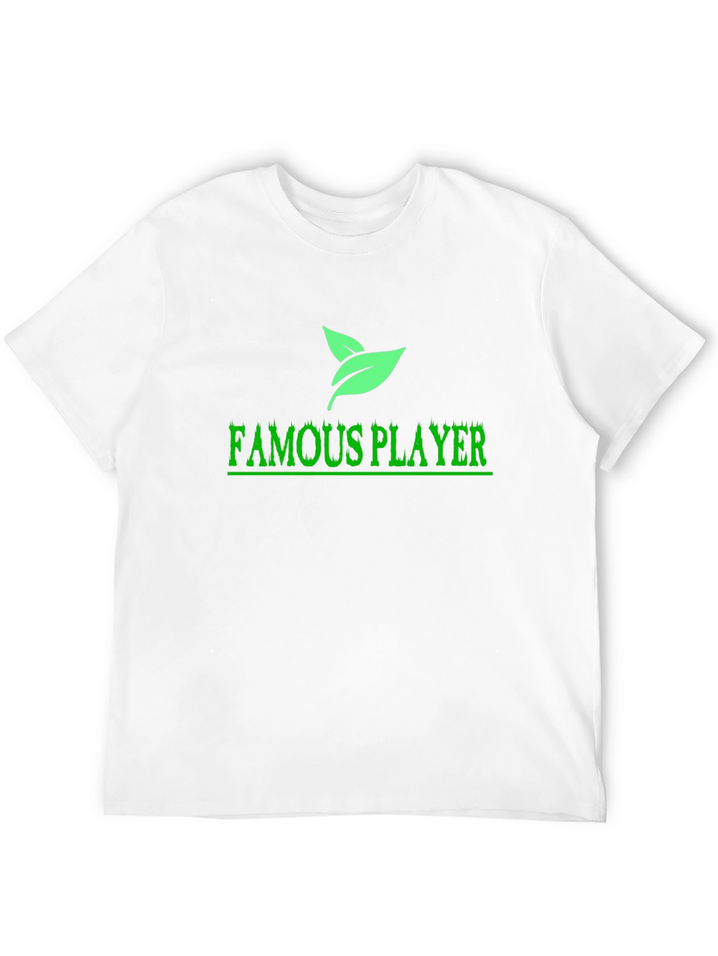 Famous Player Black T-Shirt with Leaf Design