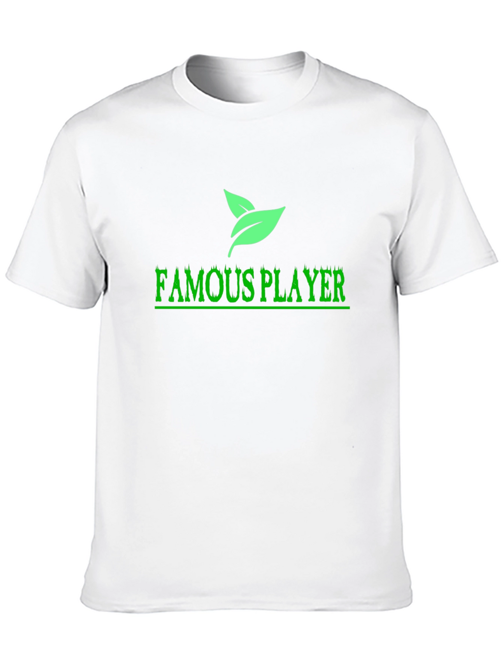 Famous Player Black T-Shirt with Leaf Design