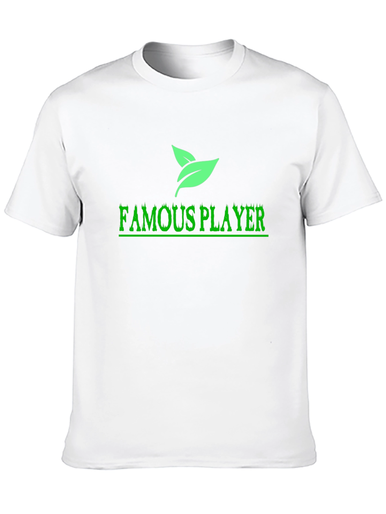 Famous Player Black T-Shirt with Leaf Design