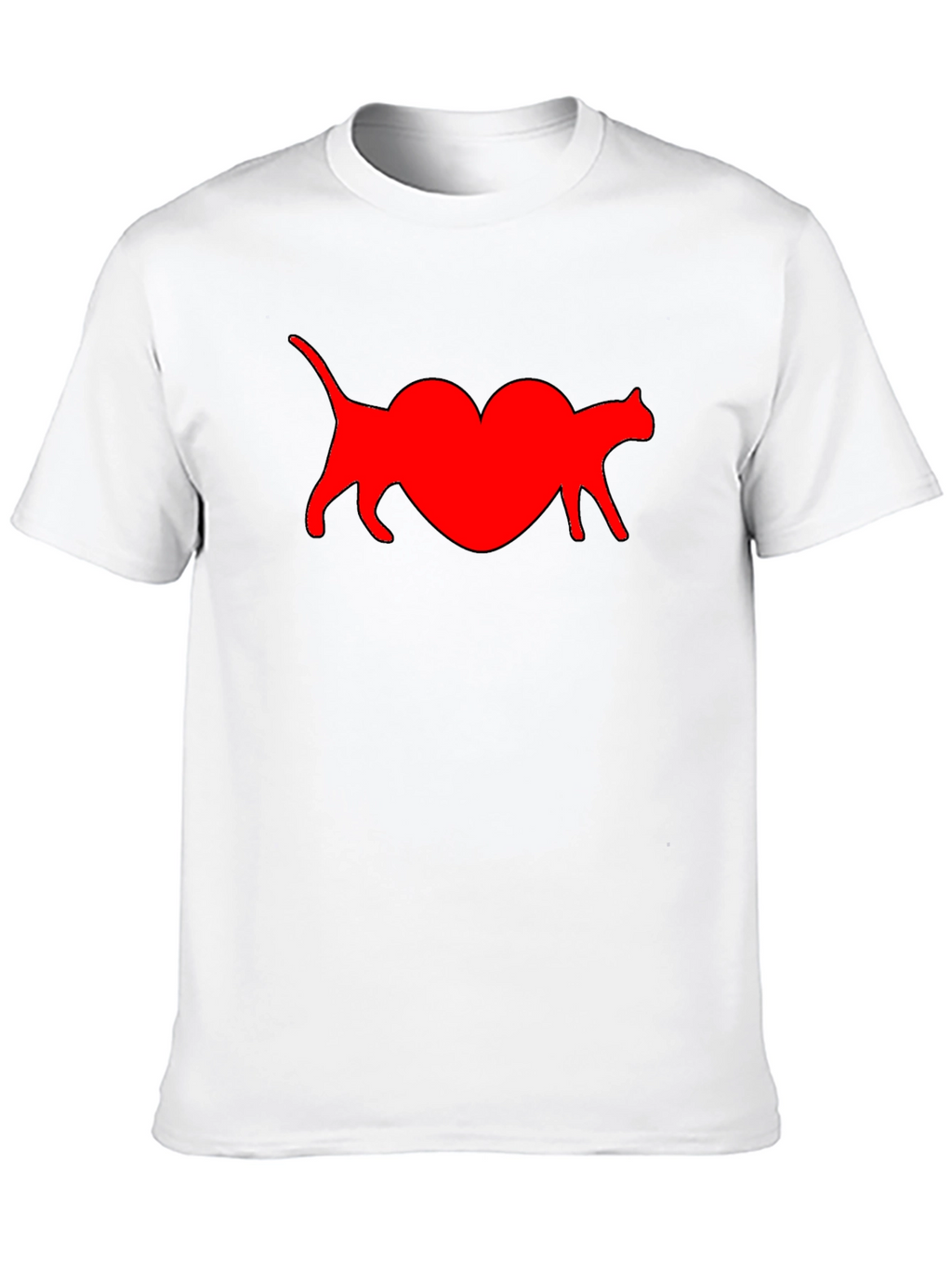 Cat Heart T-Shirt - Black