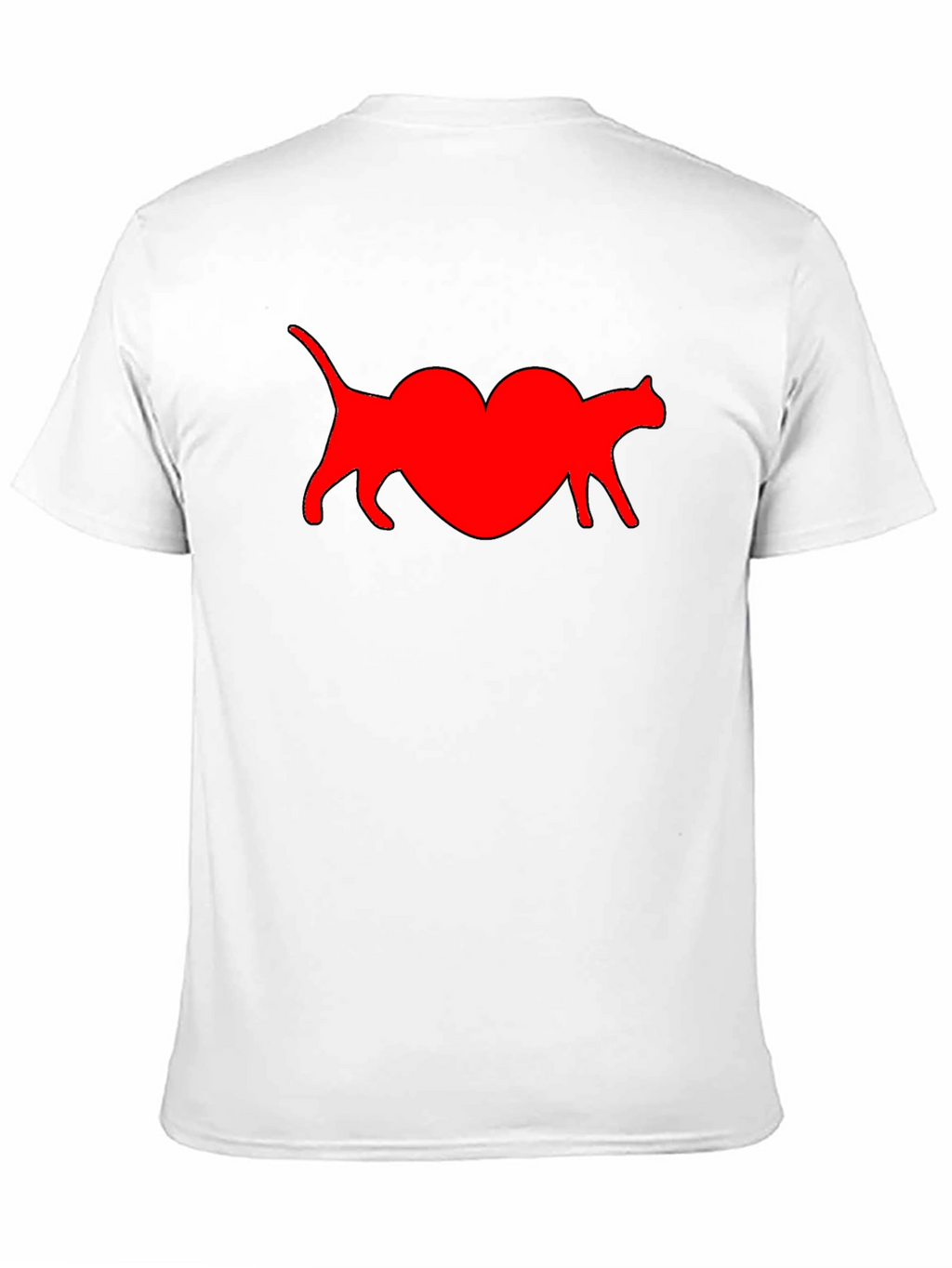 Cat Heart T-Shirt - Black