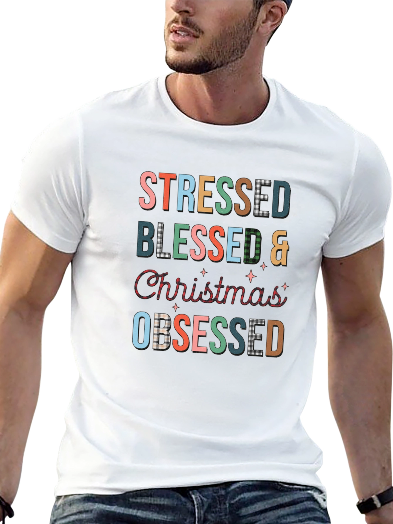 Stressed Blessed Christmas Obsessed T-Shirt