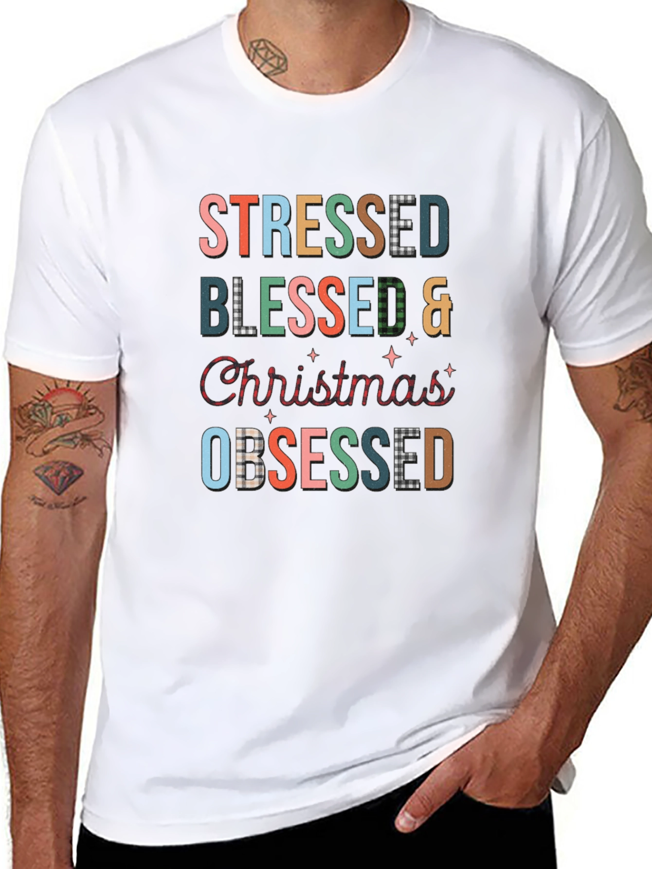 Stressed Blessed Christmas Obsessed T-Shirt