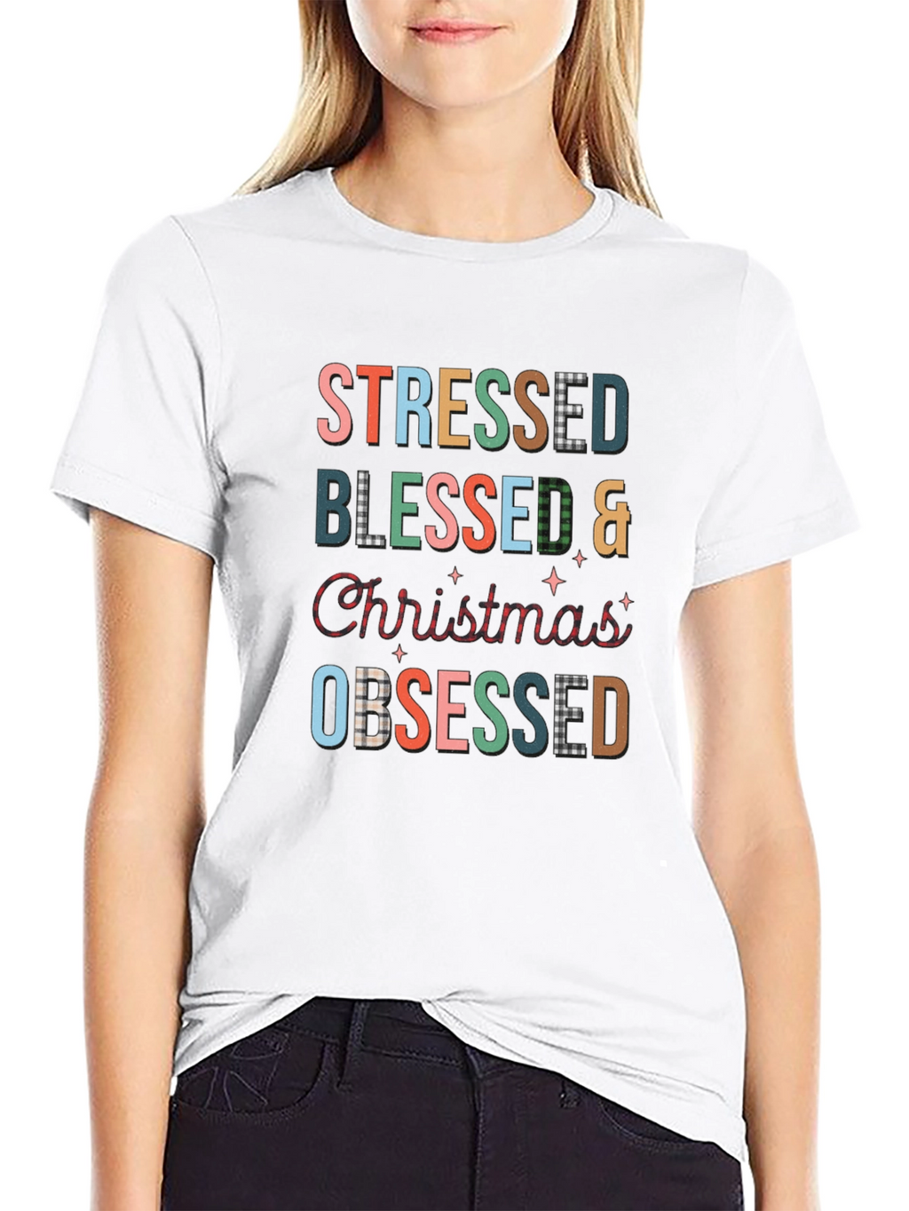 Stressed Blessed Christmas Obsessed T-Shirt