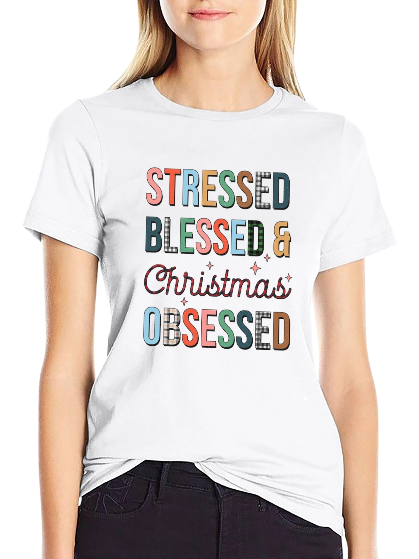 Stressed Blessed Christmas Obsessed T-Shirt