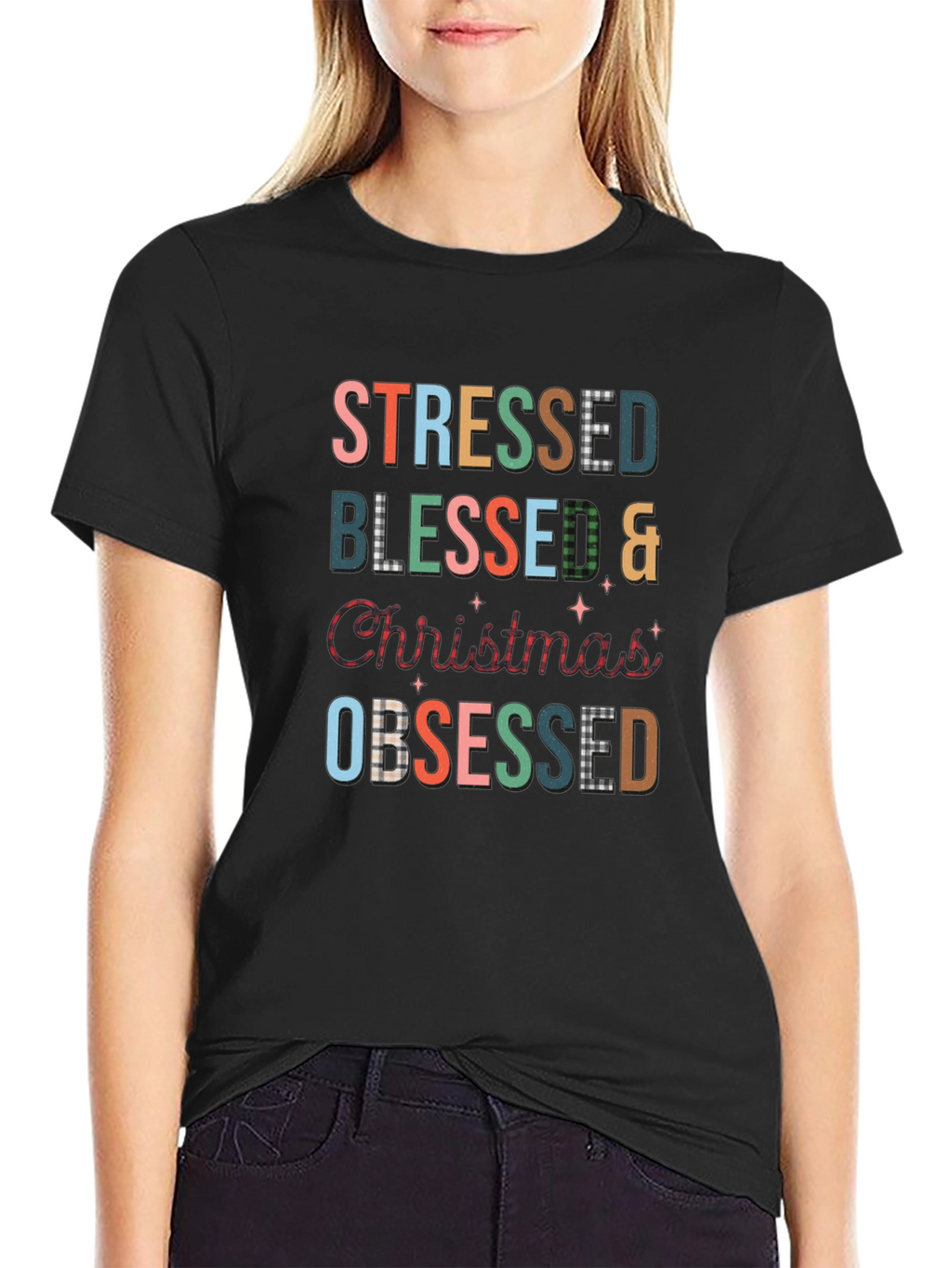 Stressed Blessed Christmas Obsessed T-Shirt